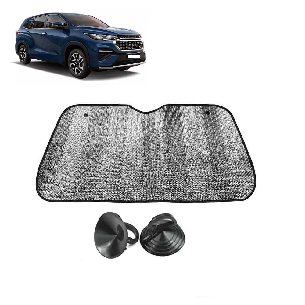 Car Windshield Sun Shade UV Rays Protector Silver Sunshade Solar Reflective suitable for Maruti Suzuki Invicto