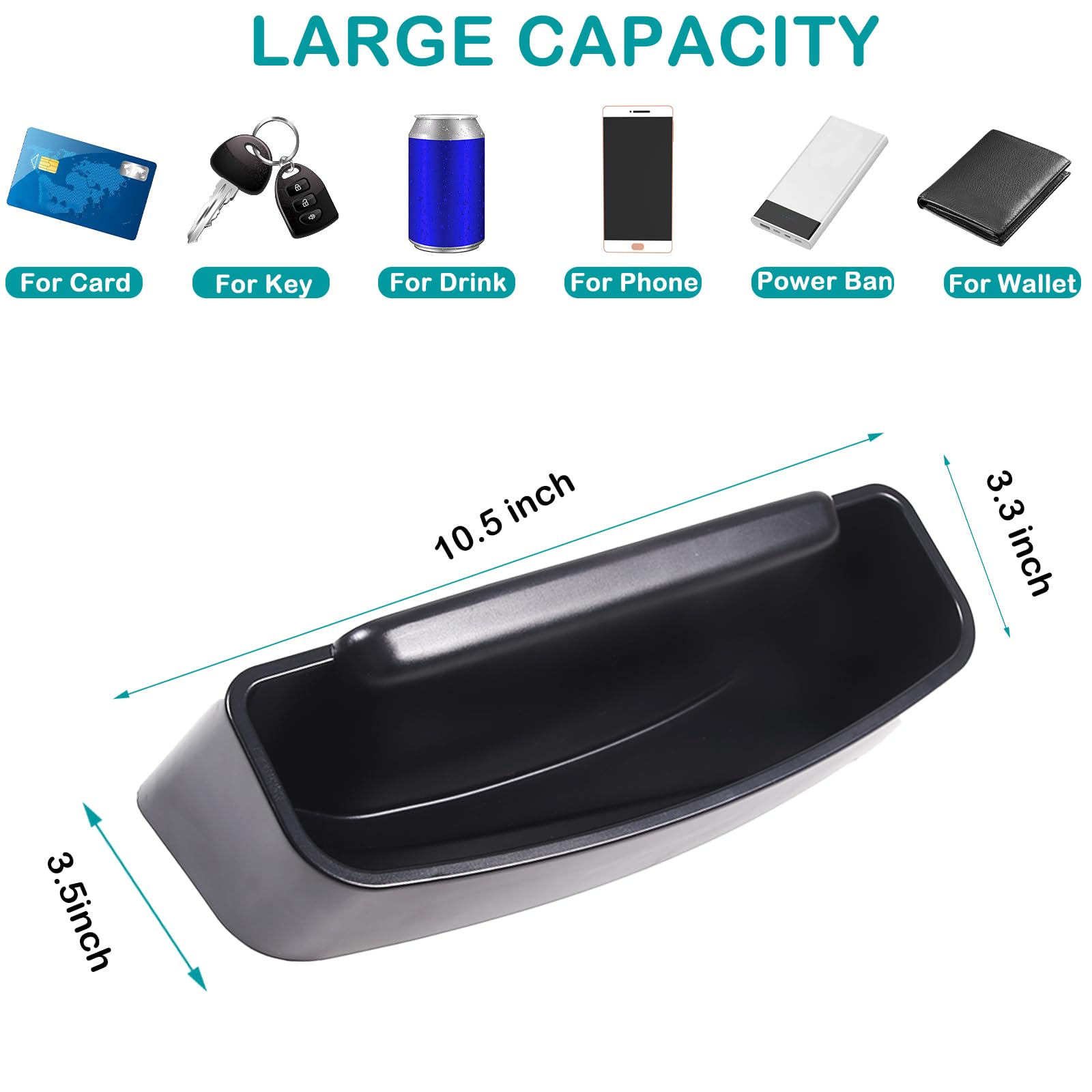 Hudiriy ABS Center Console Storage Box for Mazda MX-5 ND 2015-2023, Rear Insert Organizer, Model CC-20