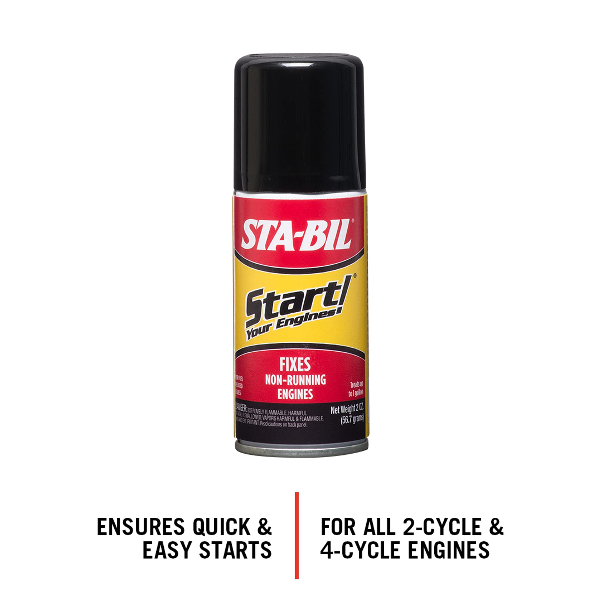 STA-BIL Engine Starter - Revitalizes Fuel System for 2 & 4-Cycle Engines - 2 fl oz - Model 21214 - Black