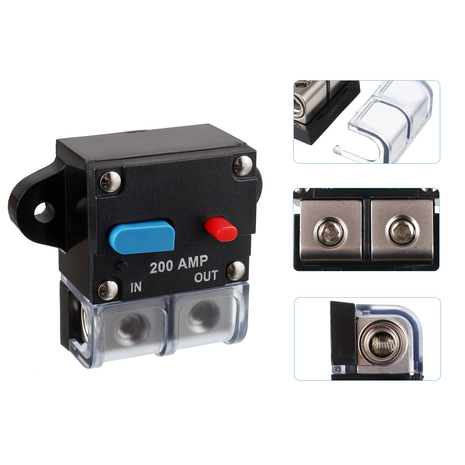 EPLZON 200A Circuit Breaker Resettable Circuit Breaker 200 amp Self Recovery Circuit Breaker Manual Reset Button for Car Audio a