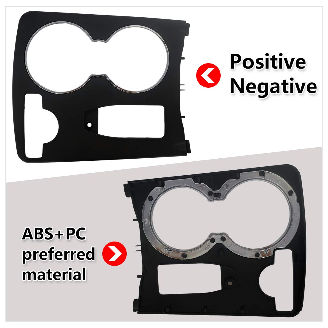 Center Console Cup Holder Trim Cover, Fits For Mercedes-Benz C250 C300 C350 C63 Amg 2008-2014, Oe Replacement 2046800307 2046800