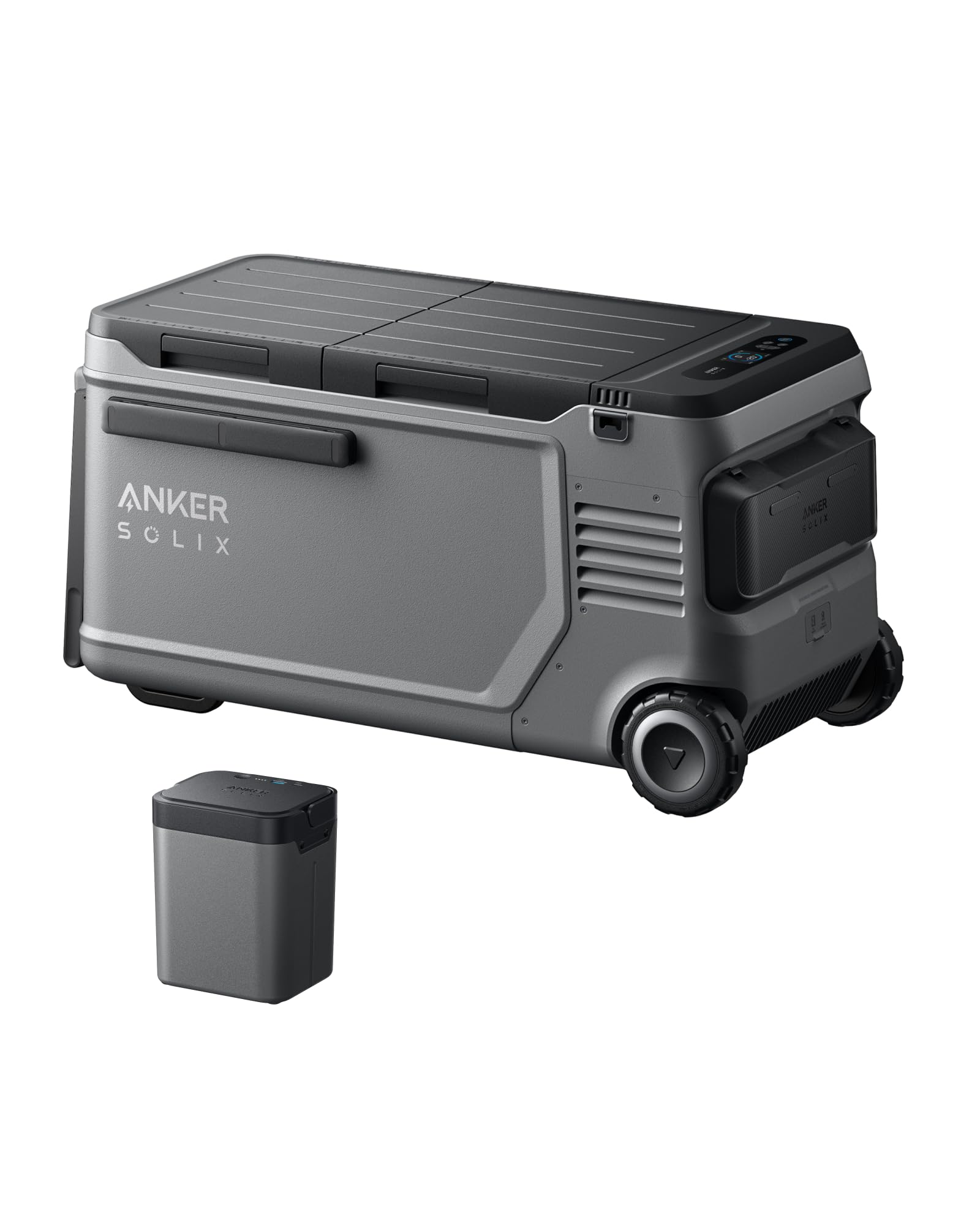 Anker SOLIX EverFrost 2 58L Cooler with 1 Removable Battery, 61 qt Car Refrigerator, Electric Cooler with Two 288Wh LiFePO4 Batt