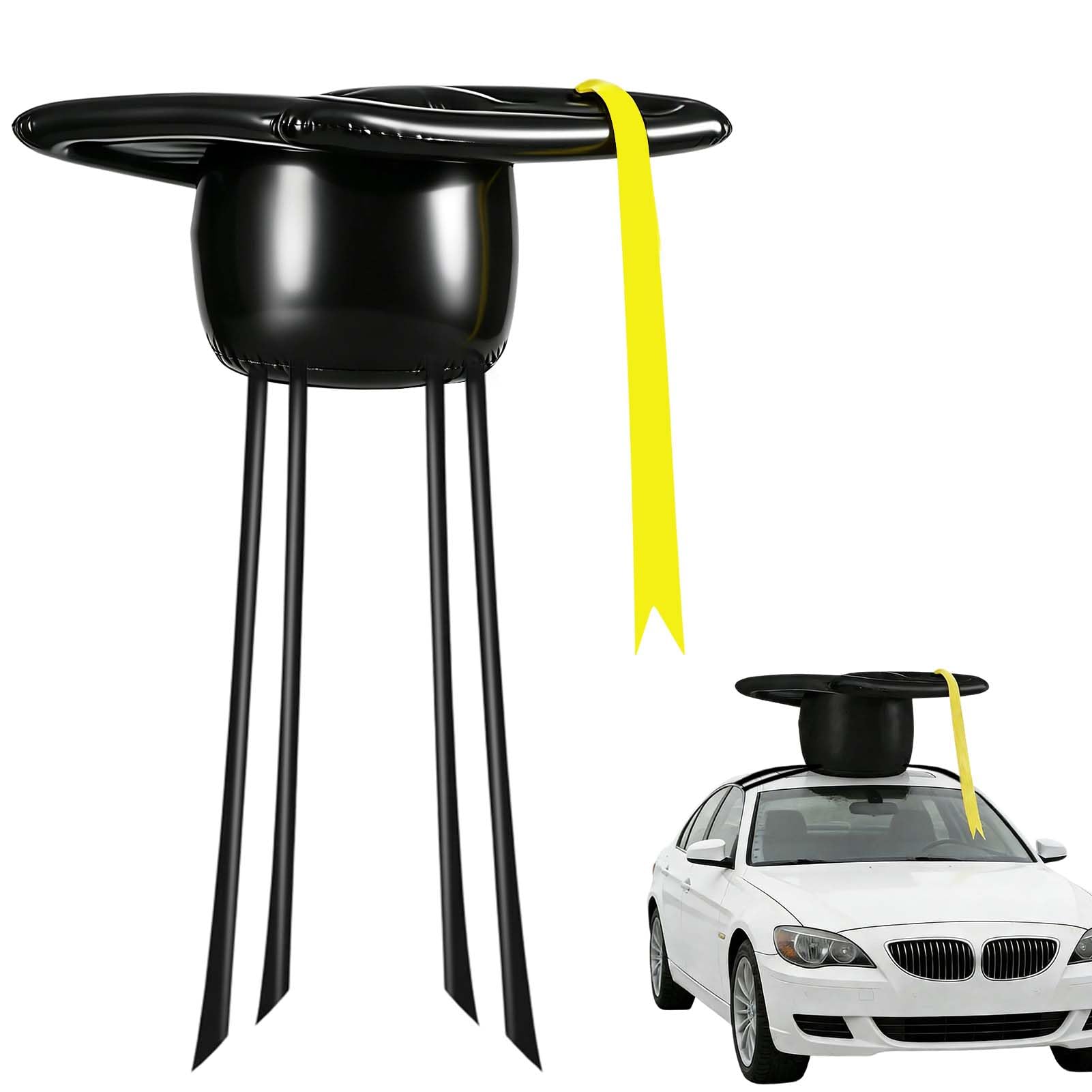 2026 Inflatable Graduation Car Decoration, 23 Large Inflatable Graduation Cap Car Decor PVC Grad Cap & Congrats Grad Letters for