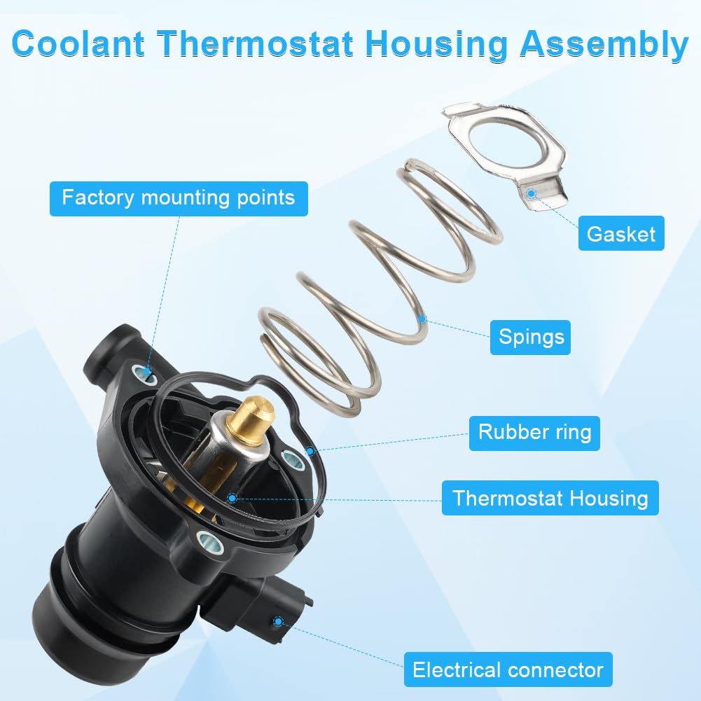 Wmphe 55565336 Engine Coolant Thermostat Housing Assembly Compatible With 2011-2016 Chevy Cruze Limited 1.4L Replace Oem 5556533