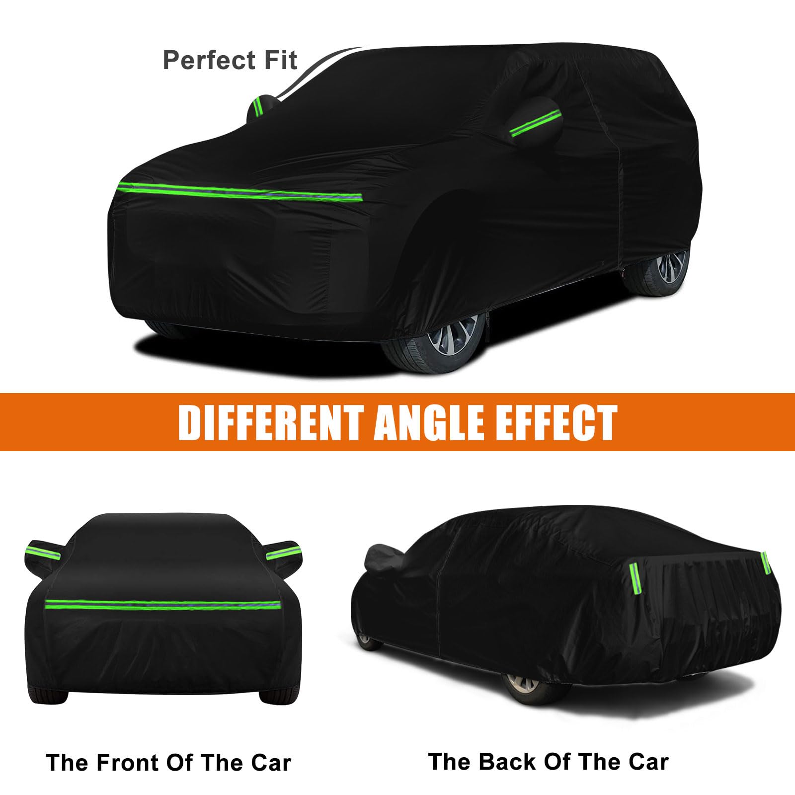 Sportuli Waterproof Car Cover for 1984-2007 Dodge Grand Caravan & Chrysler Town & Country, 6 Layers, Black, Model YPN15PL7