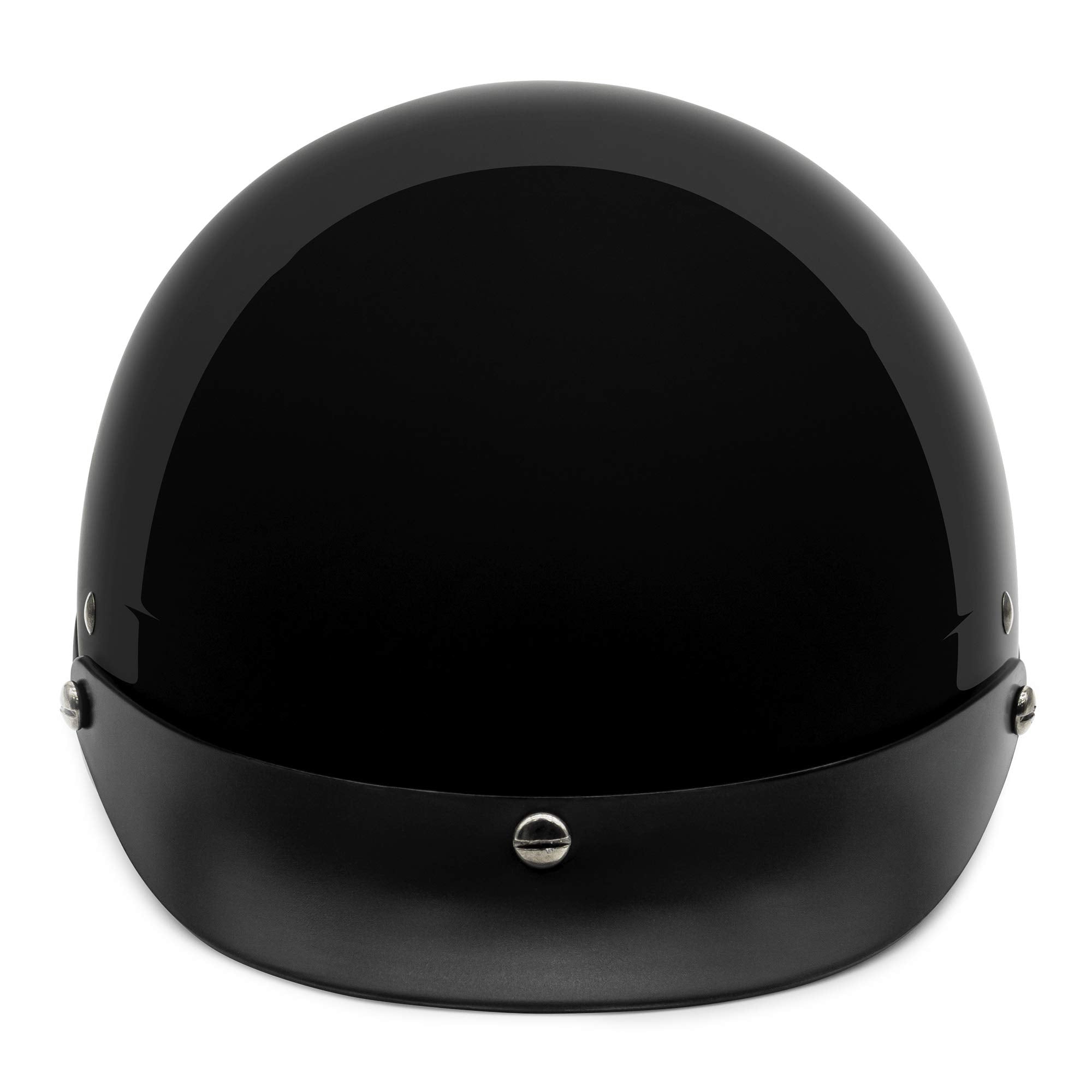 Vcan Cruiser Solid Gloss Black Half Face Motorcycle Helmet (X-Large)