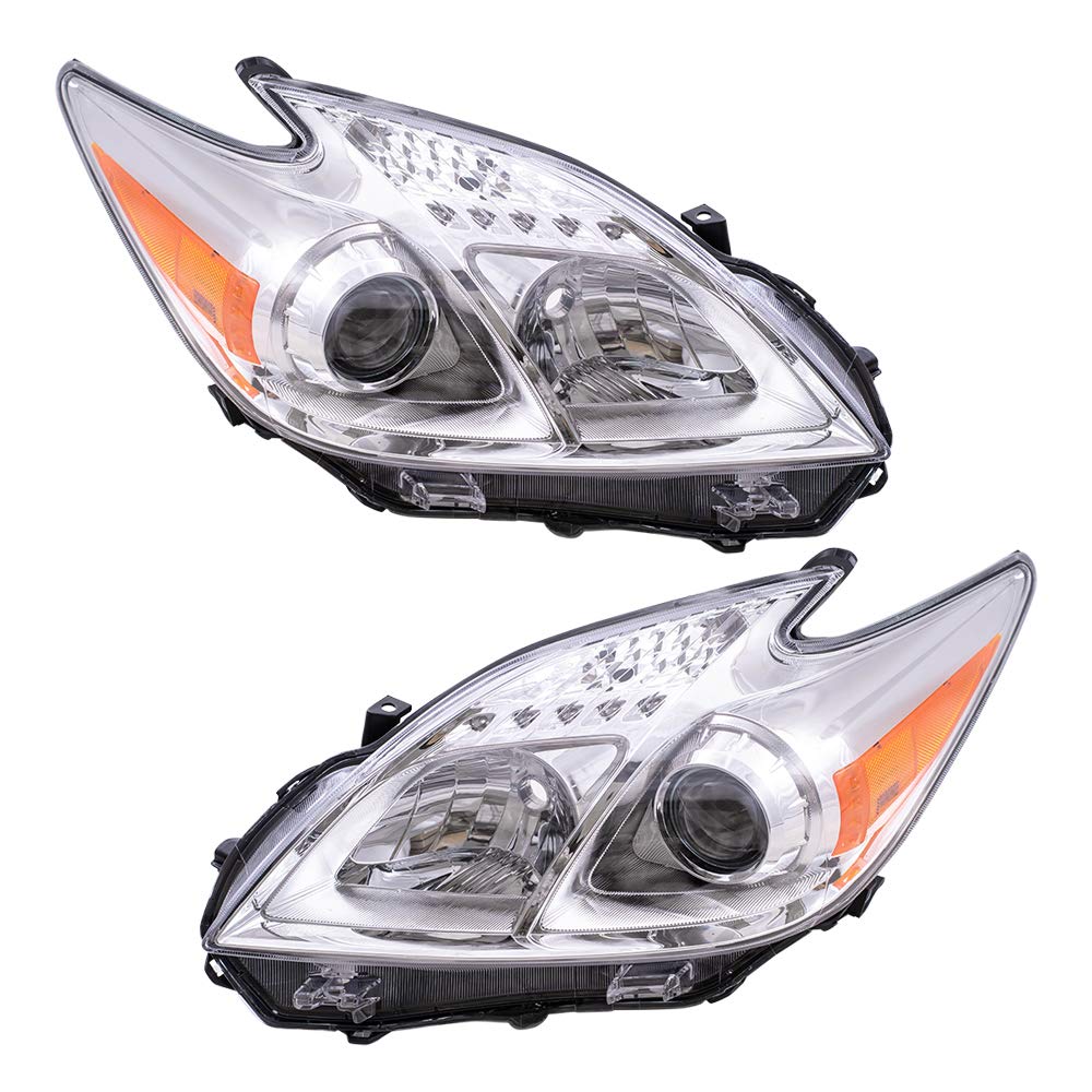 Brock Aftermarket Replacement Driver Left Passenger Right Halogen Combination Headlight Assembly Set Compatible With 2012-2015 T