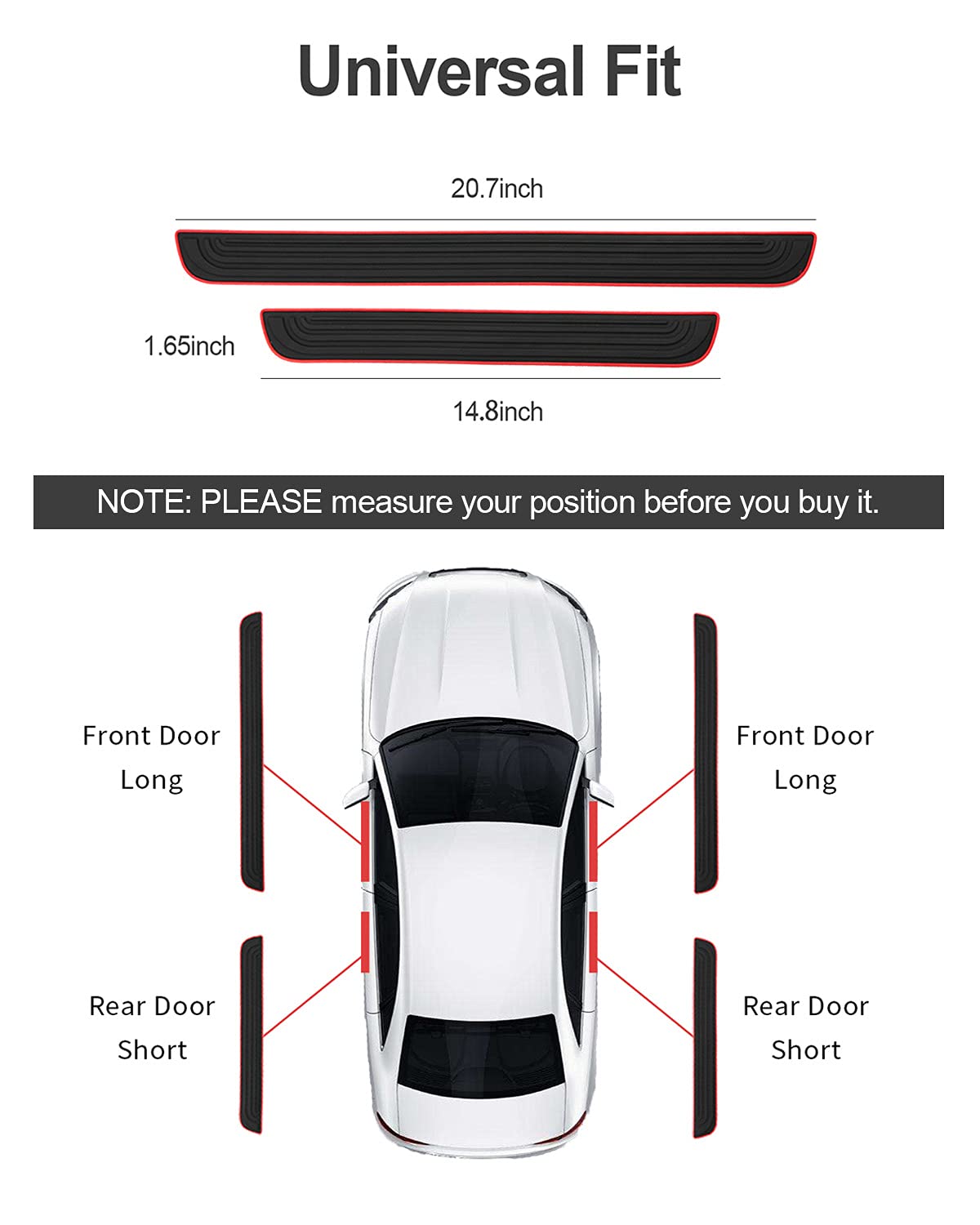 Hocheslo Door Sill Plate Protectors For Car, Universal Door Entry Guards Sill Scuff Cover Panel Step Protector, Welcome Pedal Pr