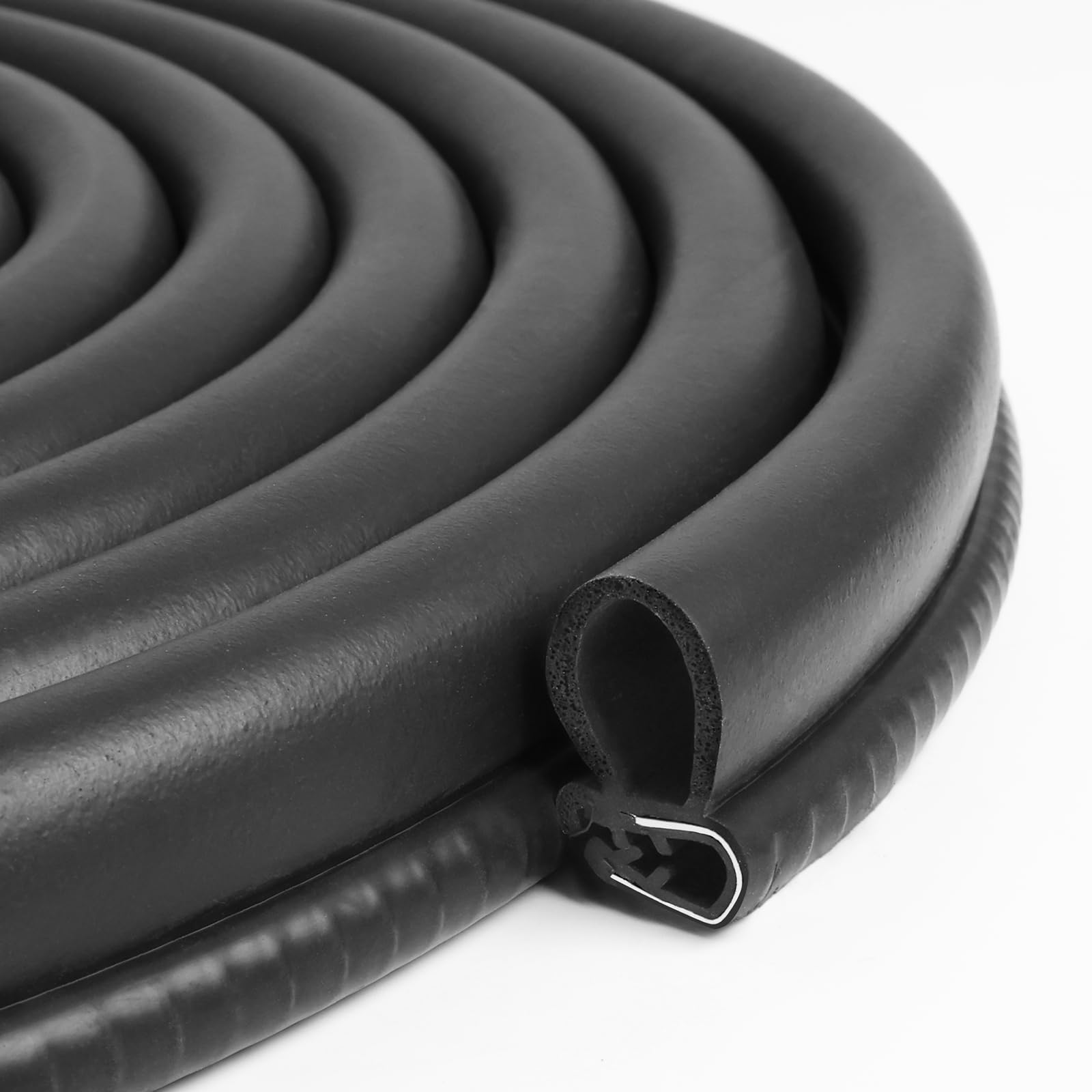 Vuaohiy Automotive Weather Stripping Door Seal, 33 Ft Car Door Rubber Seal Strip Trim Seal Gasket With Side Bulb For Cars Trucks