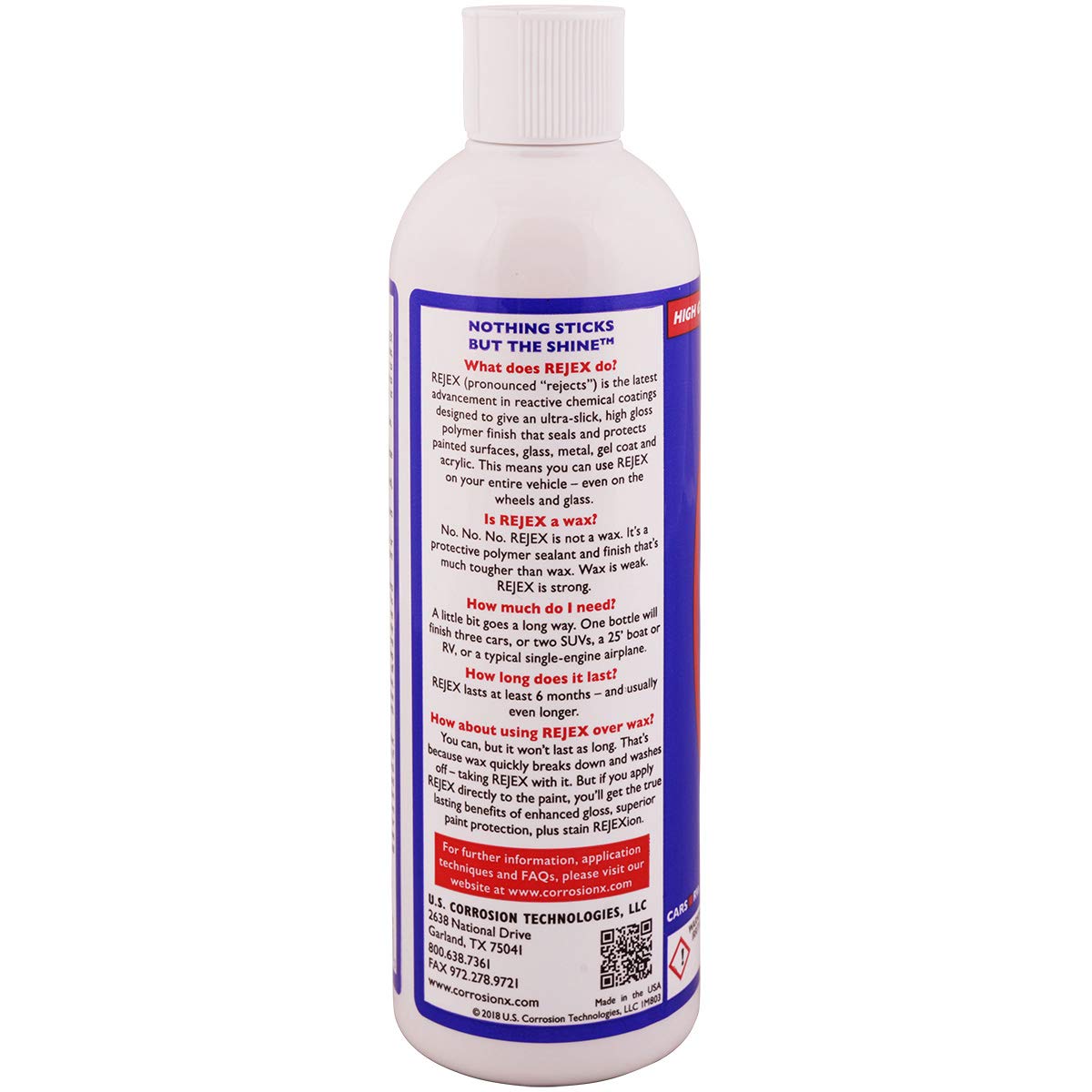 Corrosion Technologies RejeX Paint & Surface Sealant - High Gloss Finish, 16 fl oz, Ceramic, Lasts 3X Longer Than Wax, Model 61002
