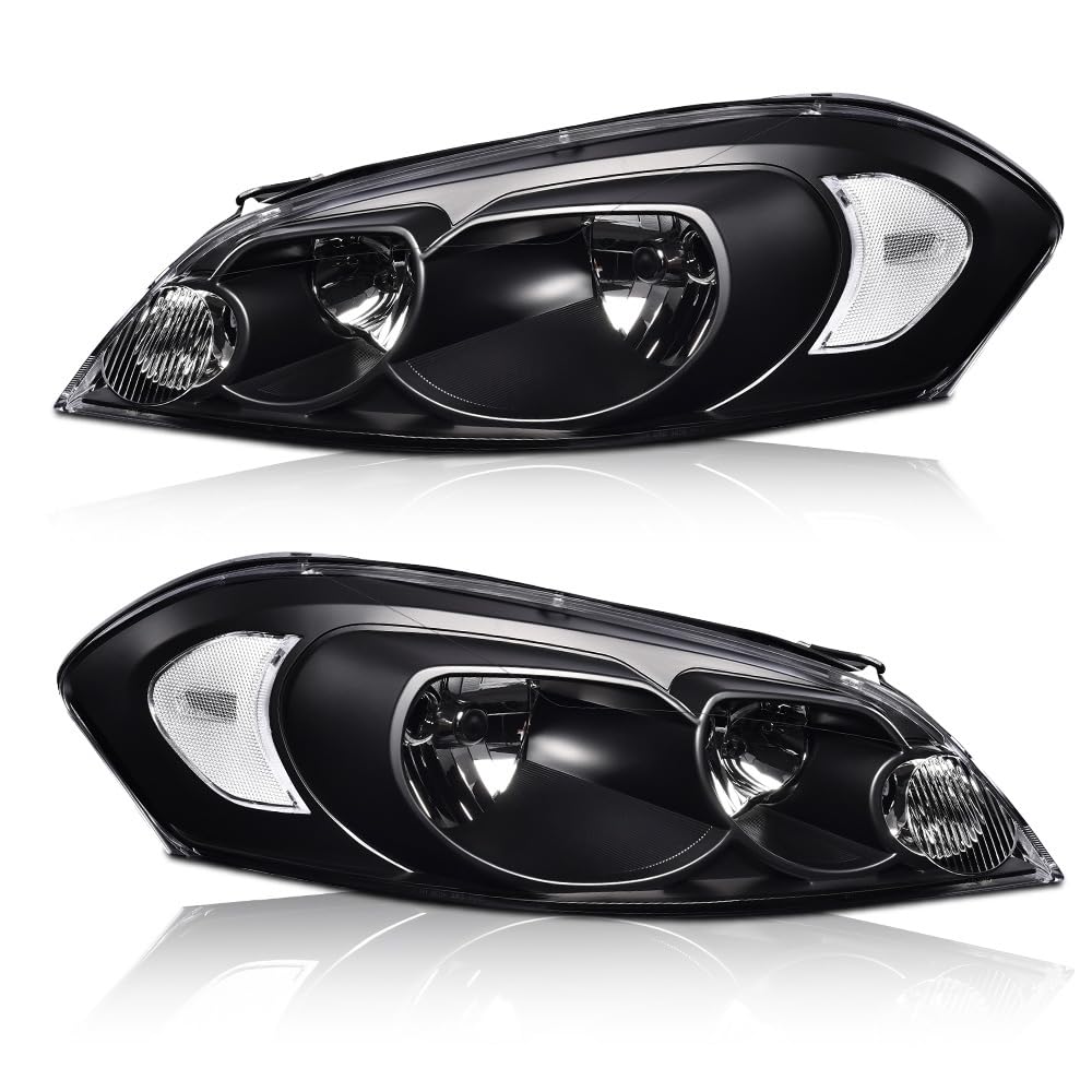 DOTCOM LED DRL Headlights Assembly, Fit Chevy Monte Carlo 2006-2007/Impala 2006-2013/Impala Limited 2014-2016, Left Driver & Rig