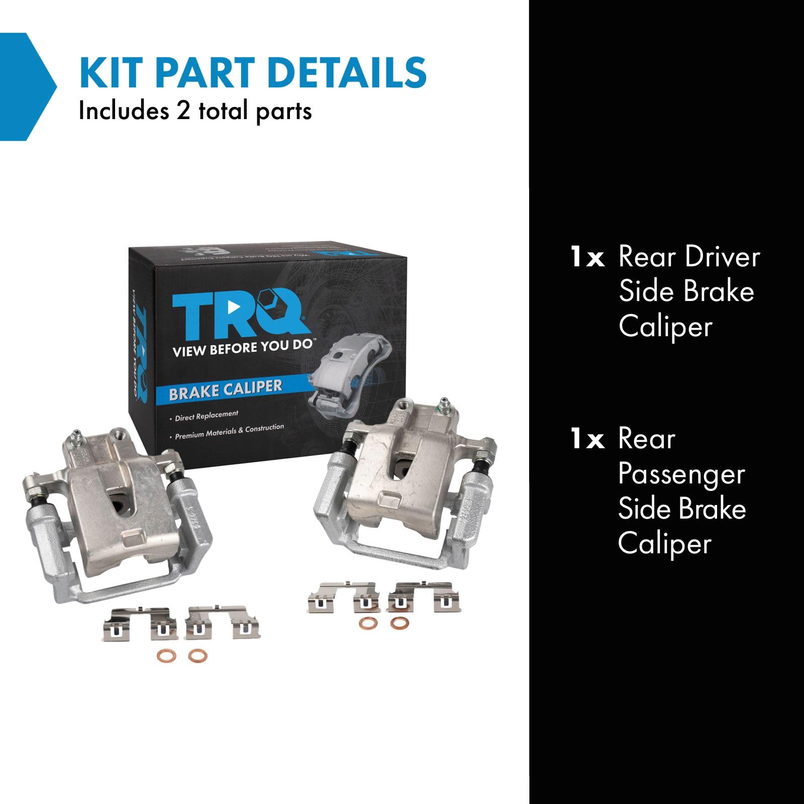 Trq Rear Brake Caliper Set Compatible With 2005-2018 Chrysler 300 2009-2016 Dodge Challenger 2006-2016 Charger 2005-2008 Magnum