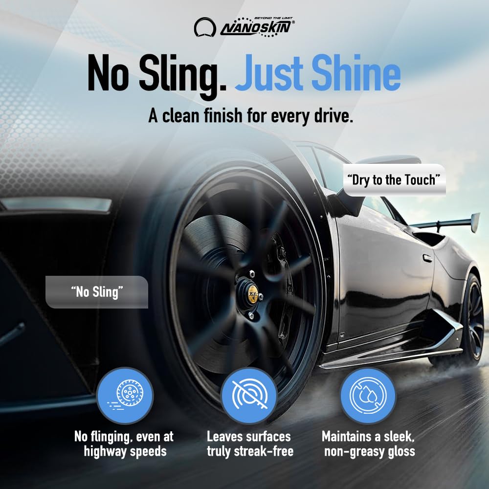 Nanoskin Blue Dress Premium Dressing 16 Oz. - Sprayable Interior & Exterior Dressing For Car Detailing | Works On Tire, Vinyl, R