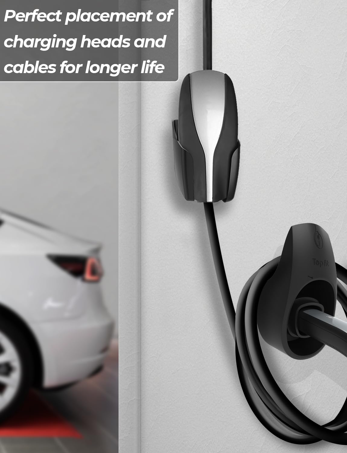 Bmzx Tesla Charger Holder Charging Cable Organizer With Charger Slot For Tesla Motors Wall Mount Connector Bracket Adapter Fit A