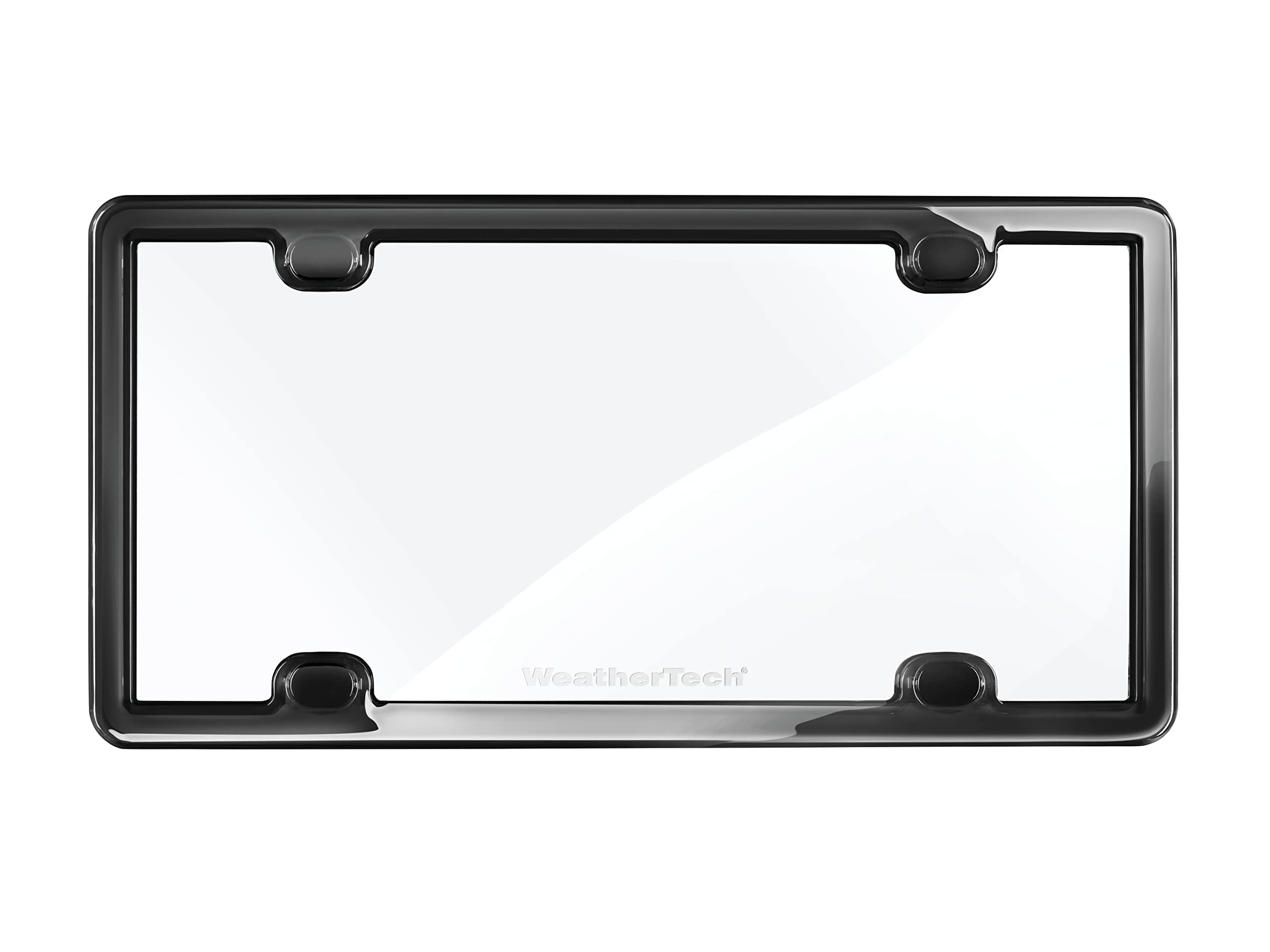 WeatherTech ClearCover License Plate Cover and Frame, Brushed Stainless/Black