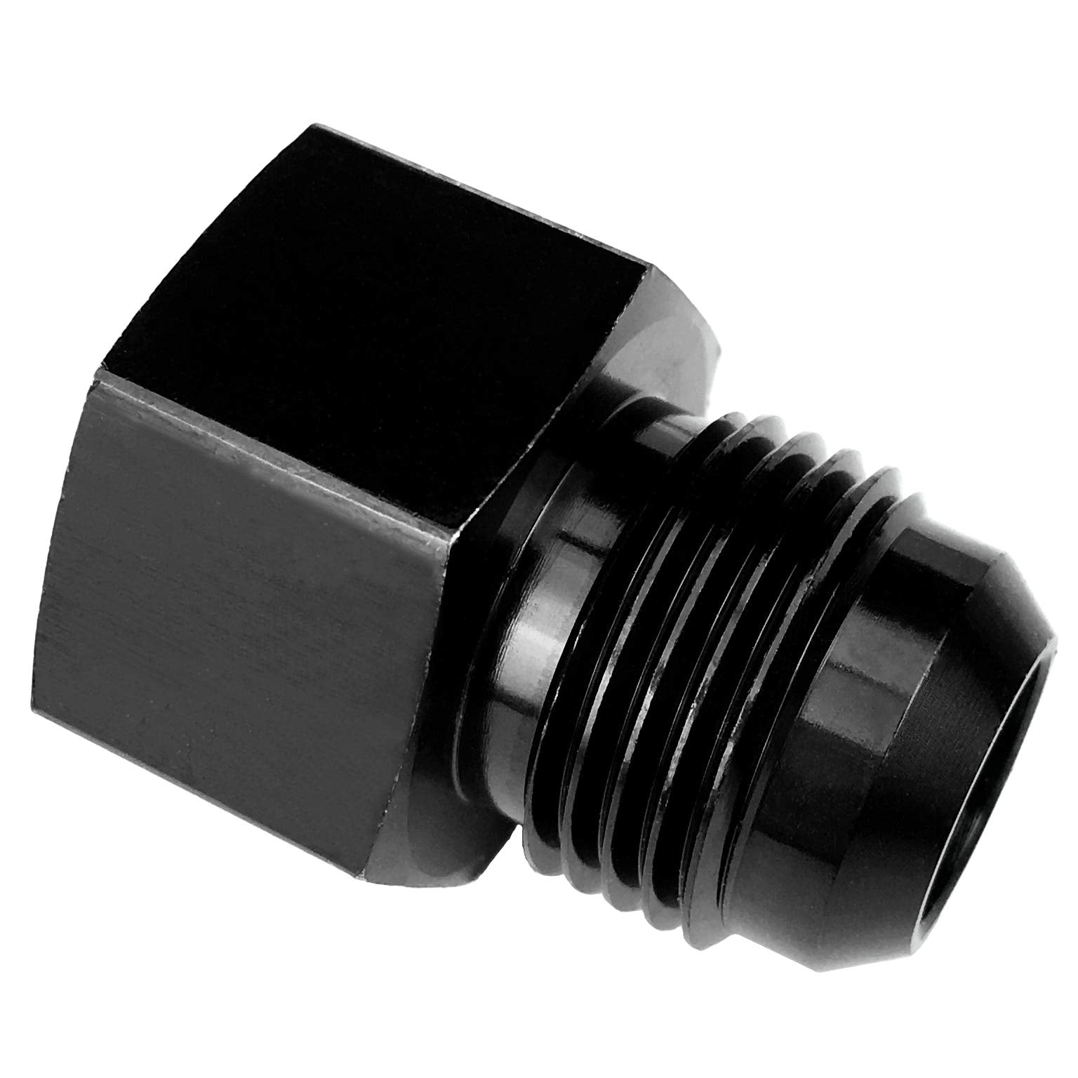 6AN Male Flare to 3/8 NPT Female Fuel Hose Line Fittings Aluminum AN6 to 3/8 Oil Tank Adapter Black