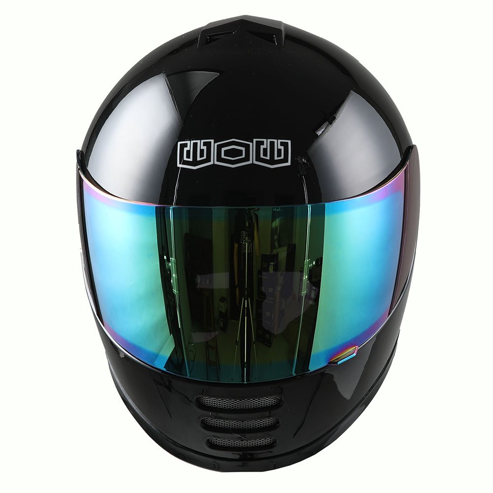 Wow Youth Motorcycle Full Face Helmet Street Bike Bmx Mx Kids Glossy Black + Mx Skeleton Glove Bundle