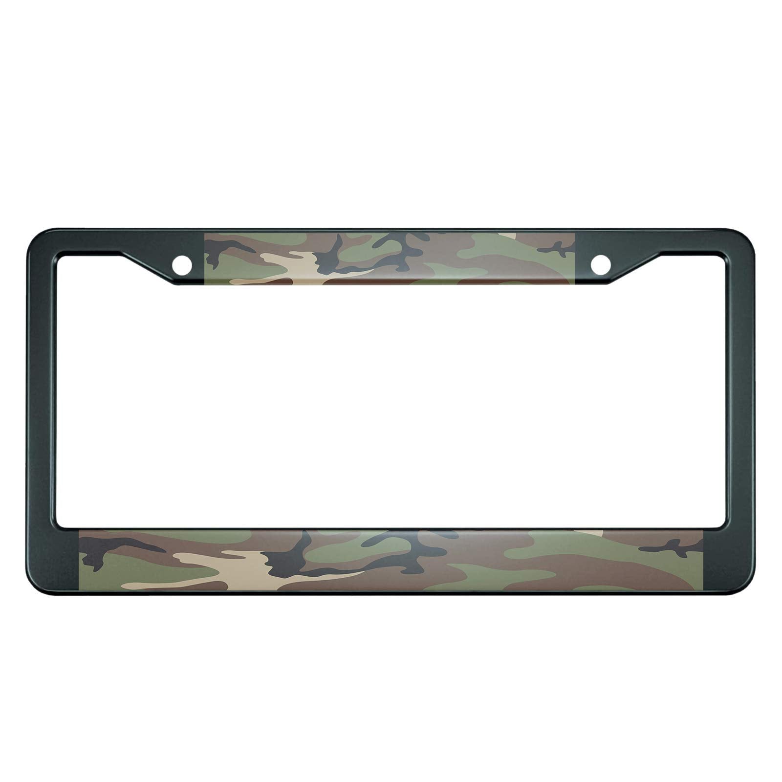 HOSNYE Army Camouflage License Plate Frame Hunting Camo Green Hunter Metal License Plate Cover Front Plates Frames Car Tag Frame