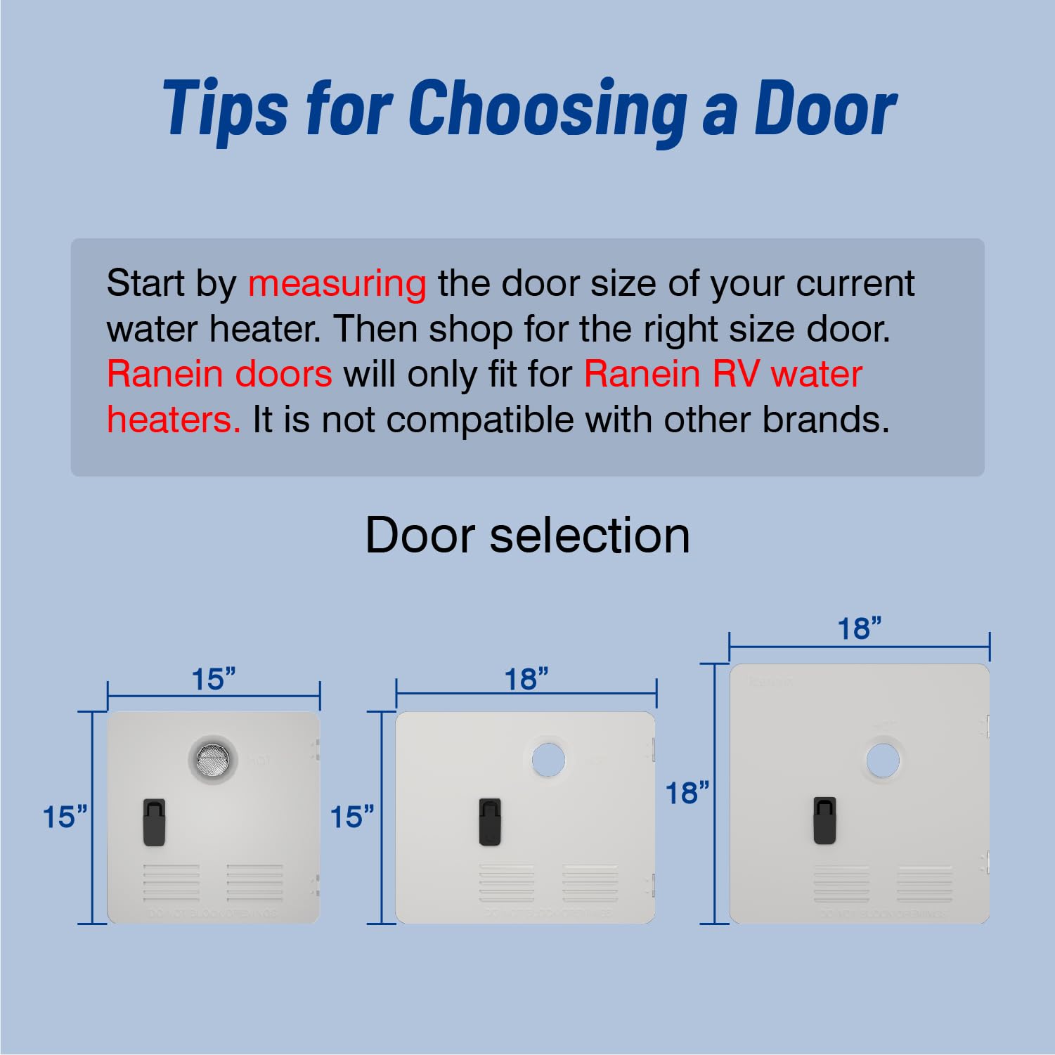Ranein 18 X 18 Inches Rv Water Heater White Door. Only Door Kit For Ranein Rv Water Heaters