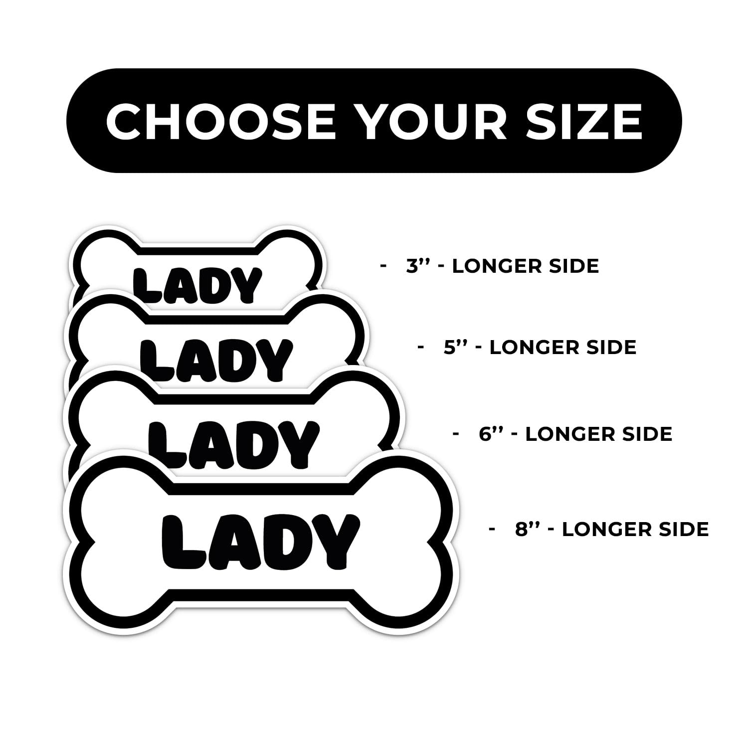 Lady Dog Name Sticker - Waterproof Vinyl Decal For Car Bumper, Laptop, Water Bottle, Wall, And Window, Size - 3'' Longer Side