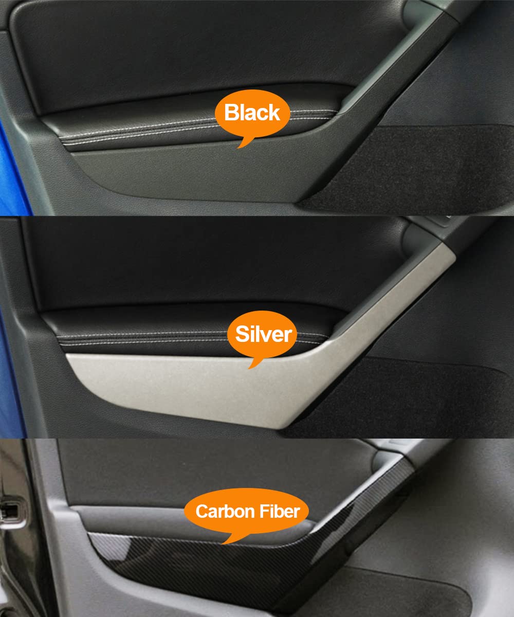 Fouedy Interior Car Front Rear Left Right Door Handle Cover Panel Trim Replacement For Vw Golf 6 Sedan Gti Mk6 2009-2014 (Black-Left)