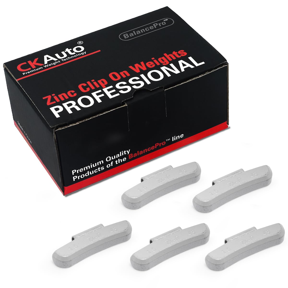 CKAuto P Series Zinc Clip on Wheel Weights 1.5oz, 3/2oz, Coated, 25Pcs/Box Fit for Steel Wheel