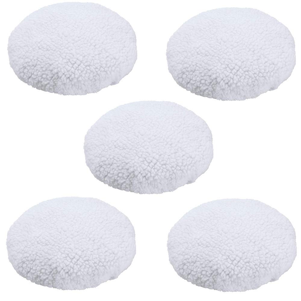 KingBra 5Pcs Car Polisher Pad Bonnet (9 to 10 Inches), Soft Microfiber Polishing Bonnet Buffing Pad Cover, Car Waxing Bonnet Wax