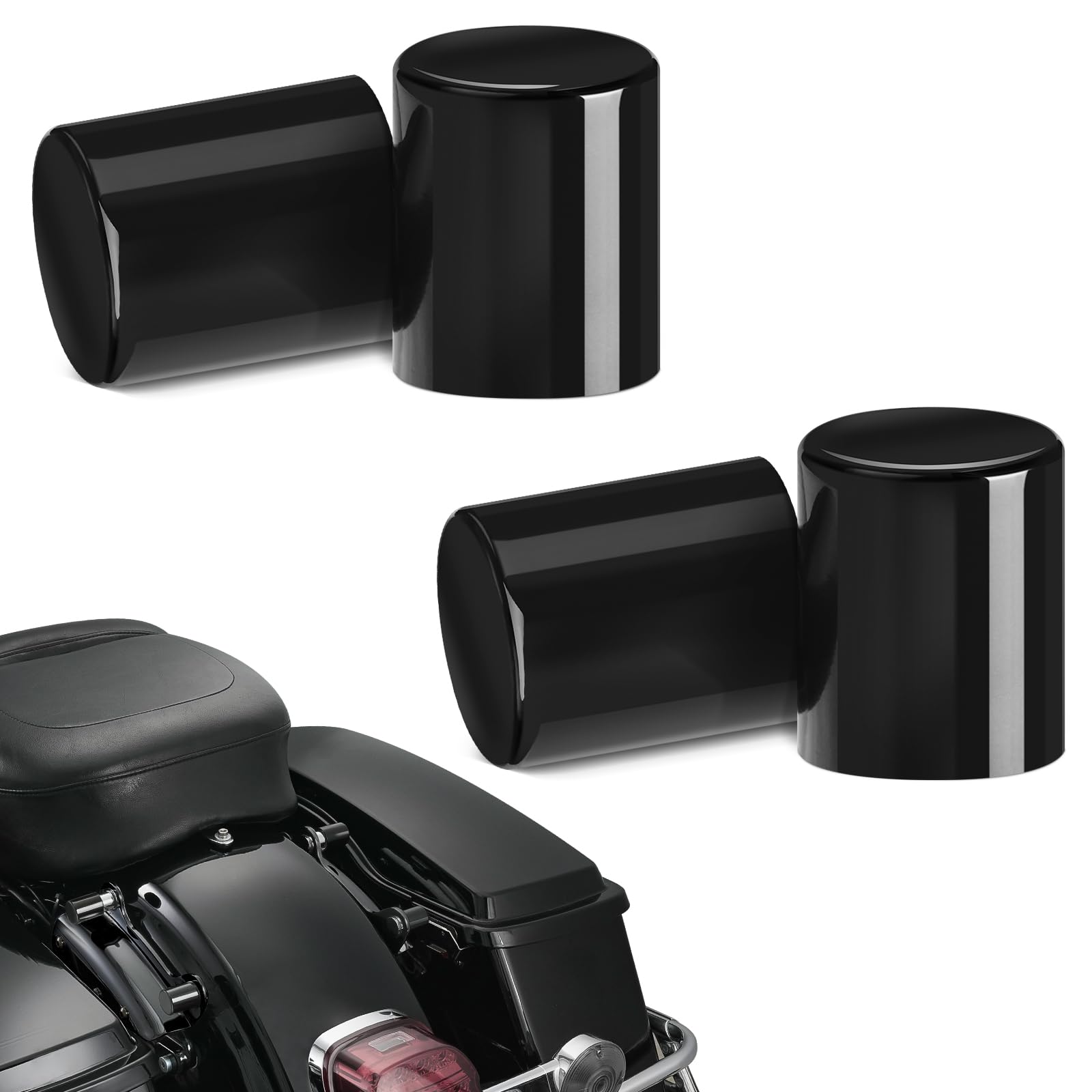 Amazicha 4 Pcs Black Docking Hardware Cover Kit Compatible With Harley Davidson Touring Electra Glide Road King Street Glide 2009-Later