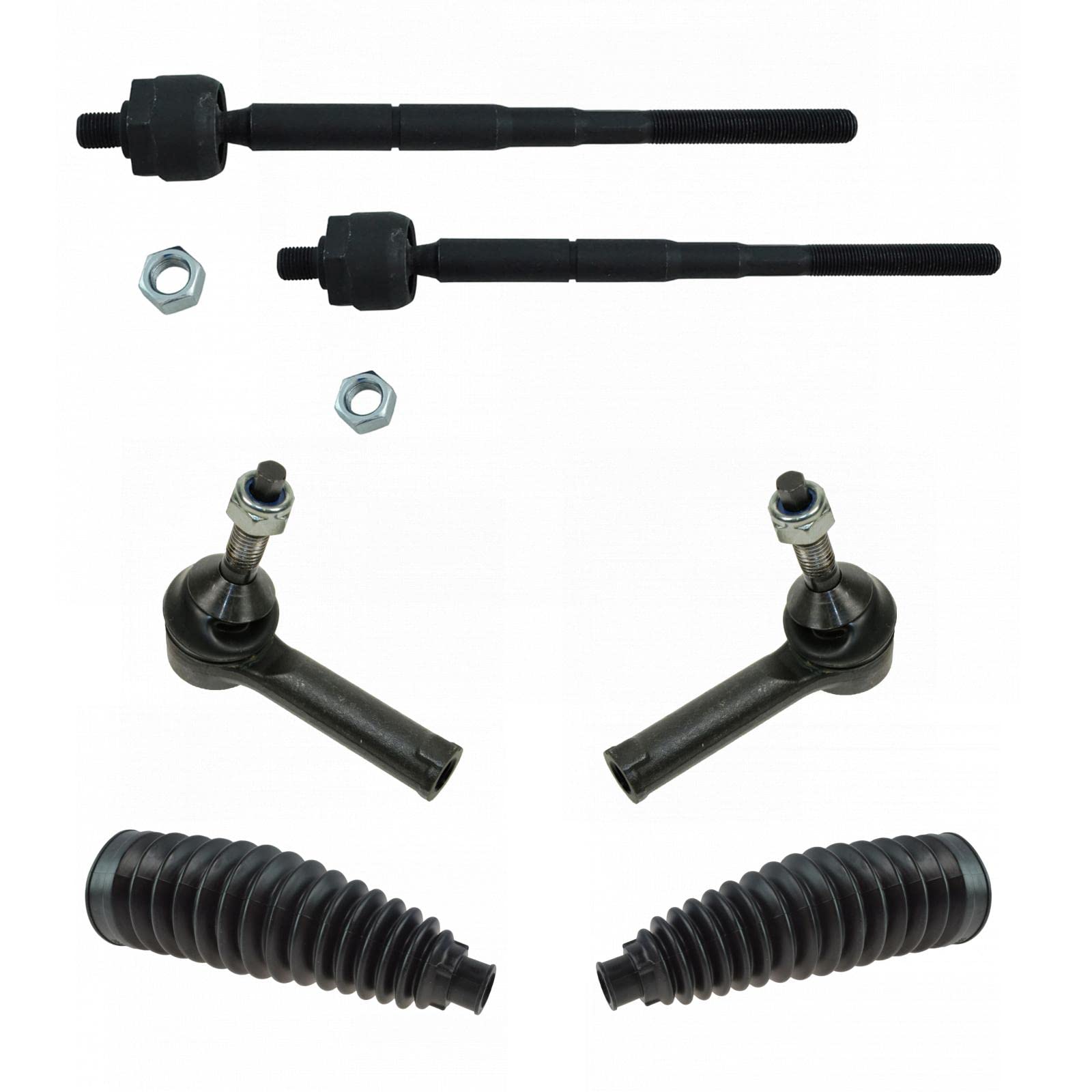 Trq Front Steering Kit Steering Rack & Pinion Bellow Tie Rod Compatible With 2010-2015 Ford Flex 2010-2016 Taurus Lincoln Mks Mk