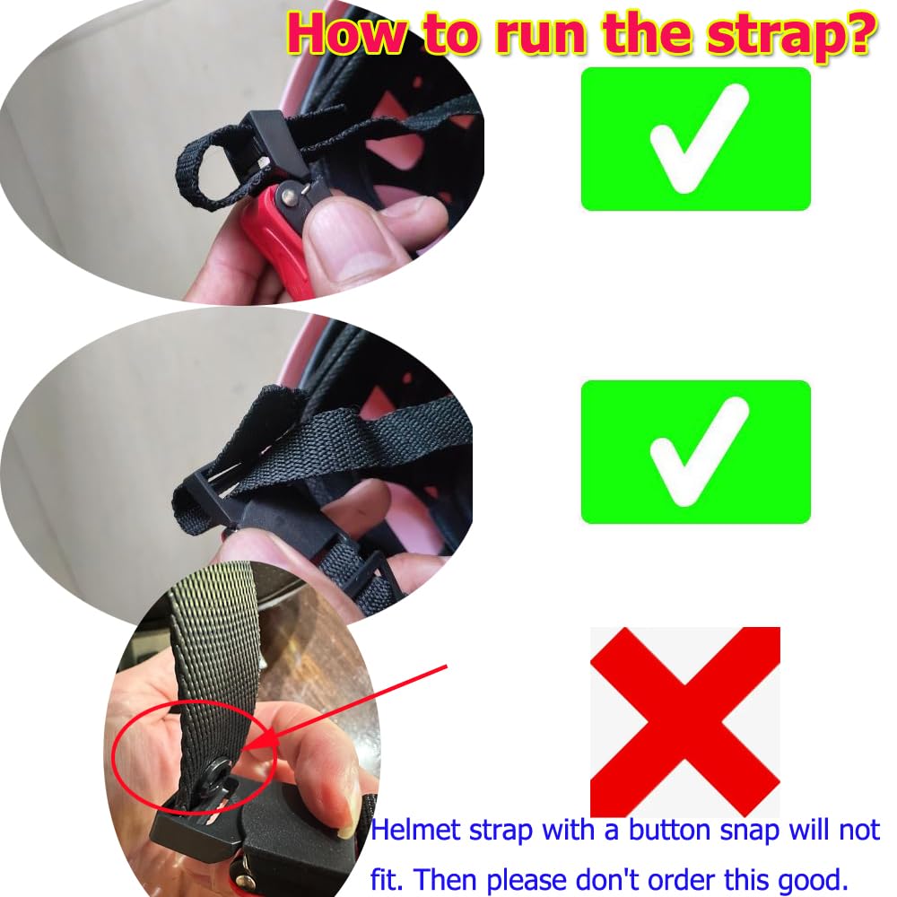 YehVeh Quick Release Helmet Buckle Kit - Adjustable Chin Strap Adapter, Black/Red, Unisex, Easy Install