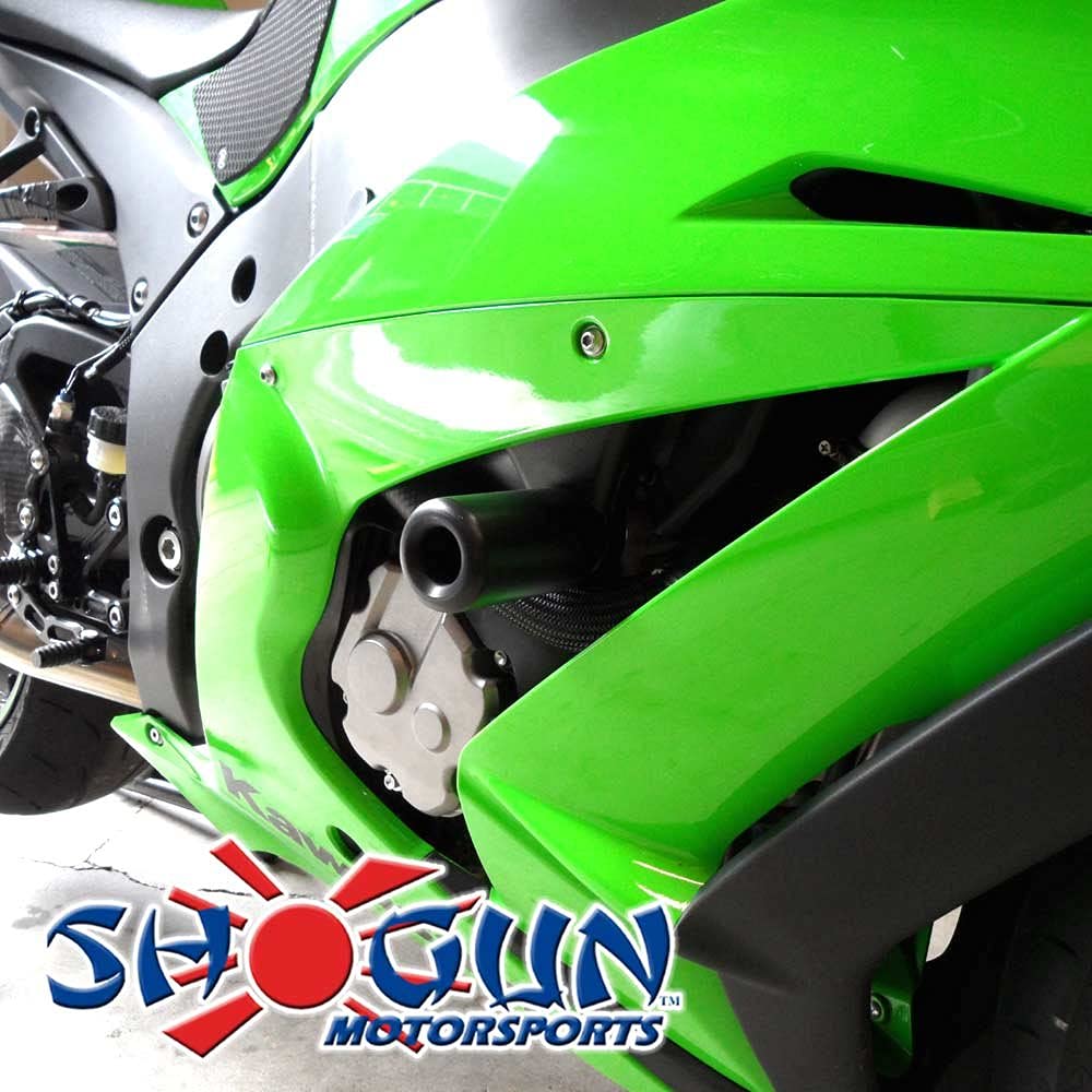 Shogun Kawasaki Zx10 Zx 10 Zx10R 2011 2012 2013 2014 2015 Black No Cut Frame Sliders - 750-4949 - Made In The Usa