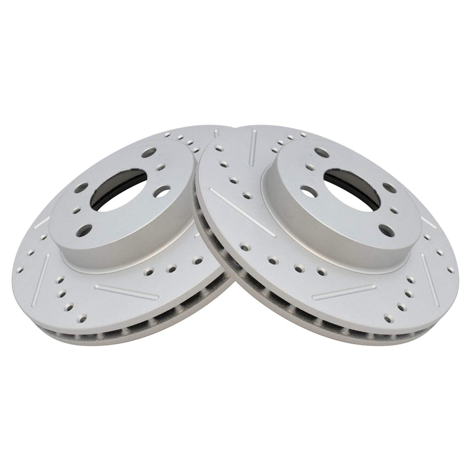 Trq Front Performance Brake Rotors Set Premium G-Coated Compatible With 1998-2002 Chevrolet Prizm 1993-1997 Geo 1993-2002 Toyota