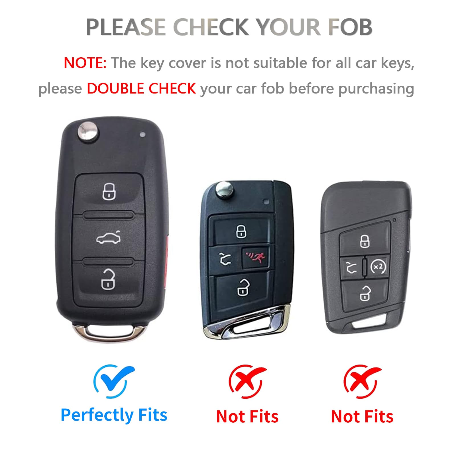 OFFCURVE Key Fob Cover for Volkswagen, Soft TPU Full Protector Case for VW Jetta Golf Polo Passat MK8 Tiguan Beetle Car Remote S
