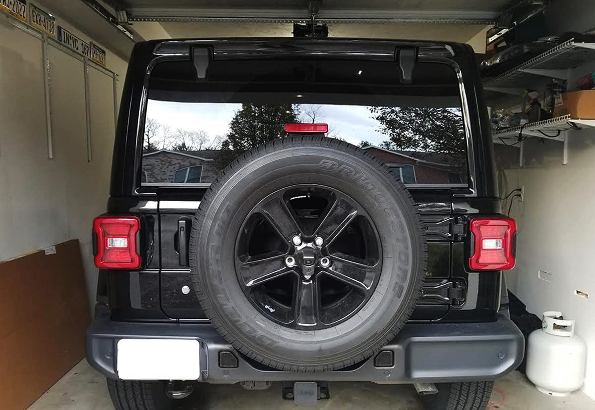 iJDMTOY Rear Bumper Reflector Lenses for 2018-up Jeep Wrangler JL, Smoked Lens, OE-Spec Assembly