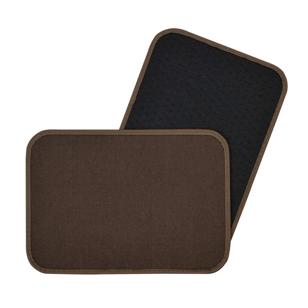 BDK Premium 4PC Carpet Car Floor Mats, Dark Beige, Rubber with Vinyl Safety Heel Pad, Model MT-100-DB for Car, Truck, SUV, Coupe Sedan