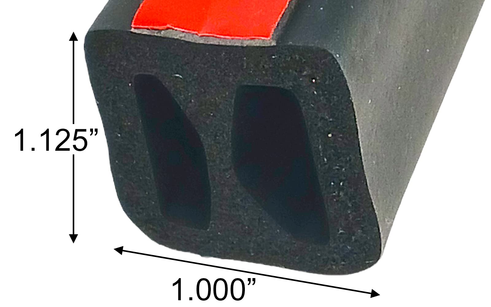 ESI Front Rail Seal XL - EPDM Rubber for Truck Caps, Fills Height Gap .488" to 1", Model FRSXL-66R