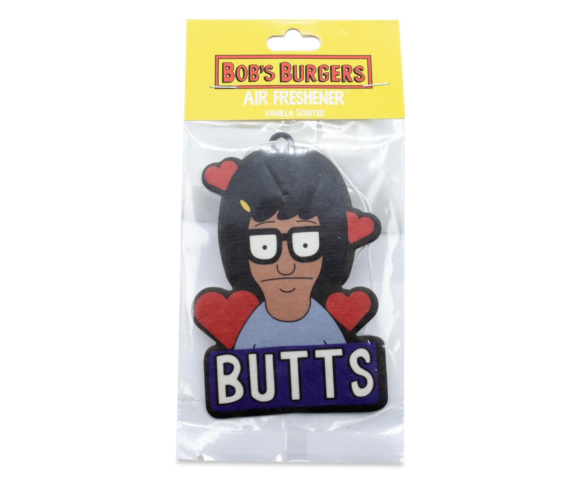 Bob'S Burgers Tina Belcher Butts Air Freshener, Vanilla Scent | Odor Eliminator For House, Car, Office | Clean Room Fresheners, Long-Lasting Fragrances | Novelty Gifts And Collectibles