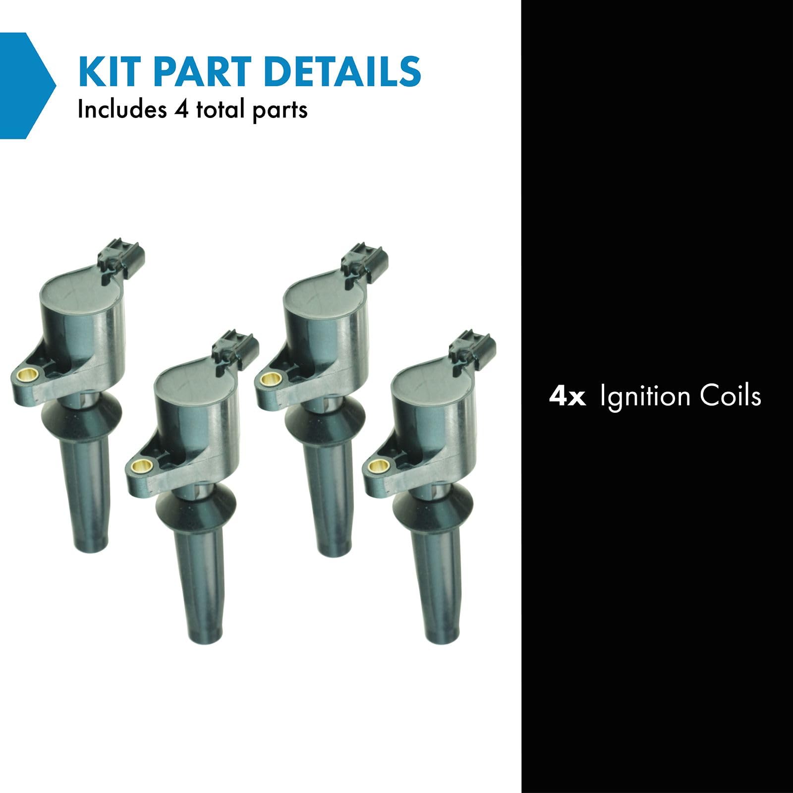 Trq Ignition Coil Set Compatible With 2005-2008 Ford Escape 2003-2011 Focus 2010-2013 Transit Connect 2004-2005 Mazda 3 2005 6 T