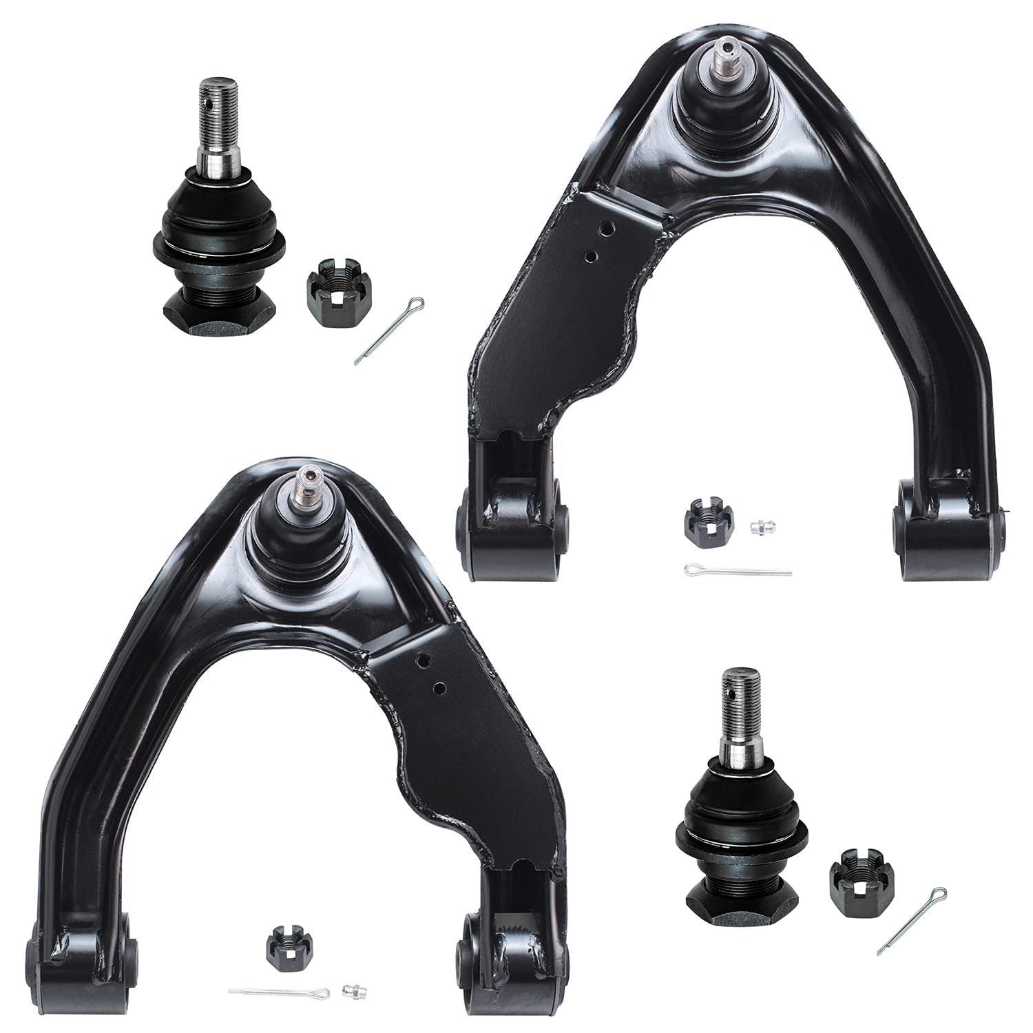 Detroit Axle - 4pc Front End Control Arms Kit for 2000-2004 Nissan Frontier Xterra 2 Upper Control Arms w/Ball Joints 2 Lower Ba
