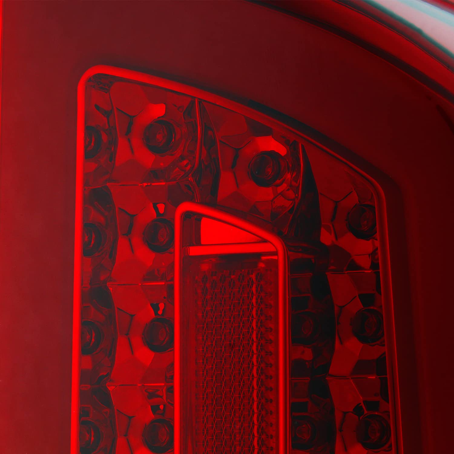 Akkon - Fits 2007 2008 Dodge Ram 1500 2500/2009 3500 Full Led Tube Bar Red Clear Tail Lights Brake Lamp Pair Left+Right