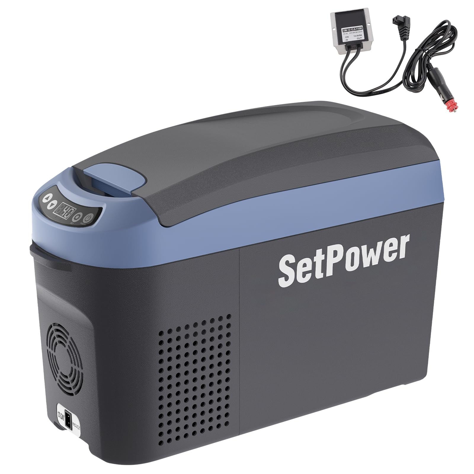 Setpower AB15 12V Car Refrigerator with DC Converter Regulator,16 Quart(15L) Electric Cooler Portable Freezer RV Fridge,12v Cool