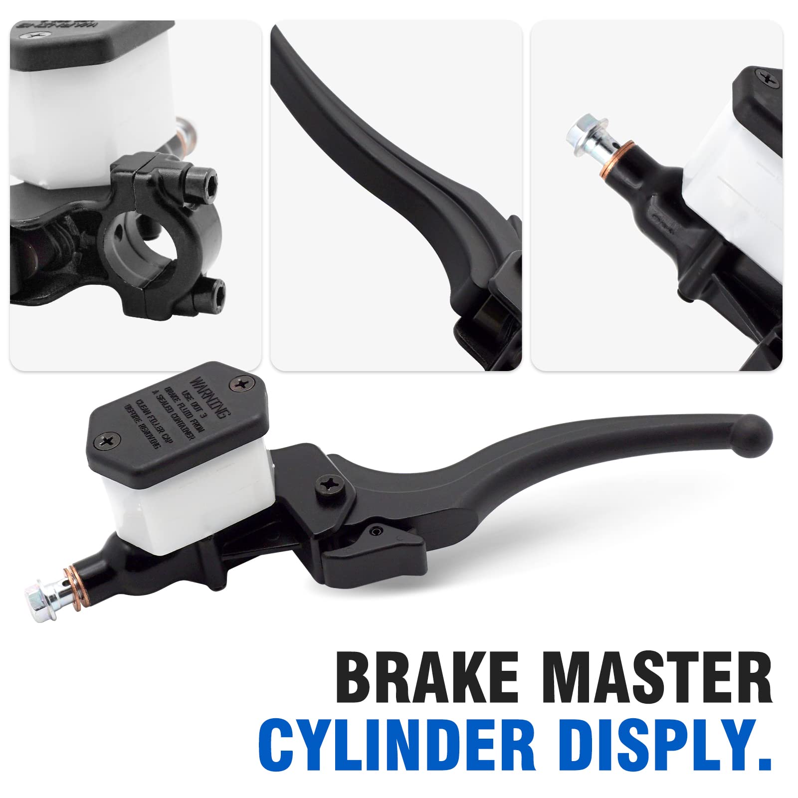 M MATI Front Left Hand Brake Master Cylinder for Polaris 2050078 - Black Chrome, Fits Sportsman 335/500, Xplorer 300/400, Diesel 455, Magnum 325