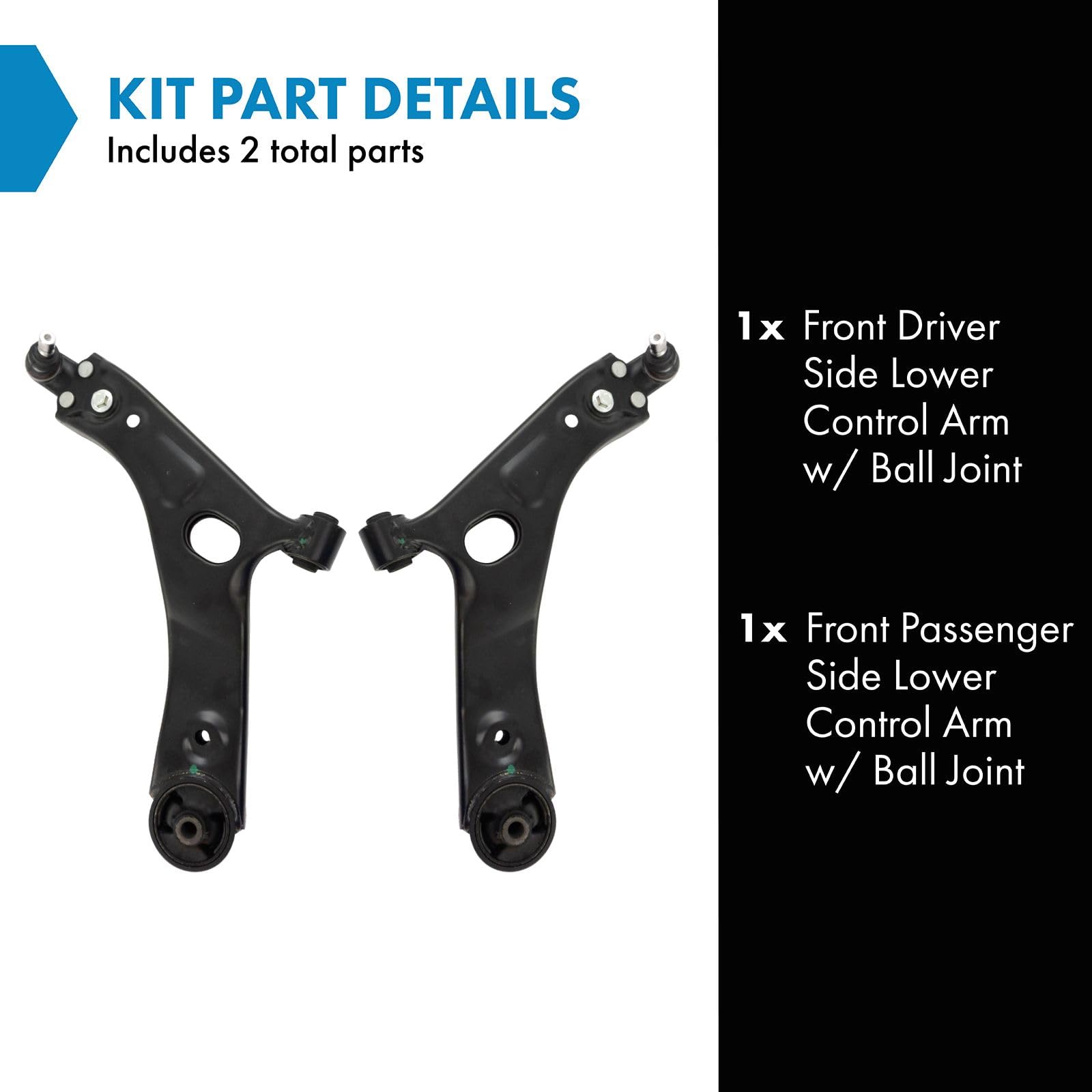 Trq Front Lower Control Arm With Ball Joint Set Compatible With 2010-2015 Hyundai Tucson 2011-2016 Kia Sportage