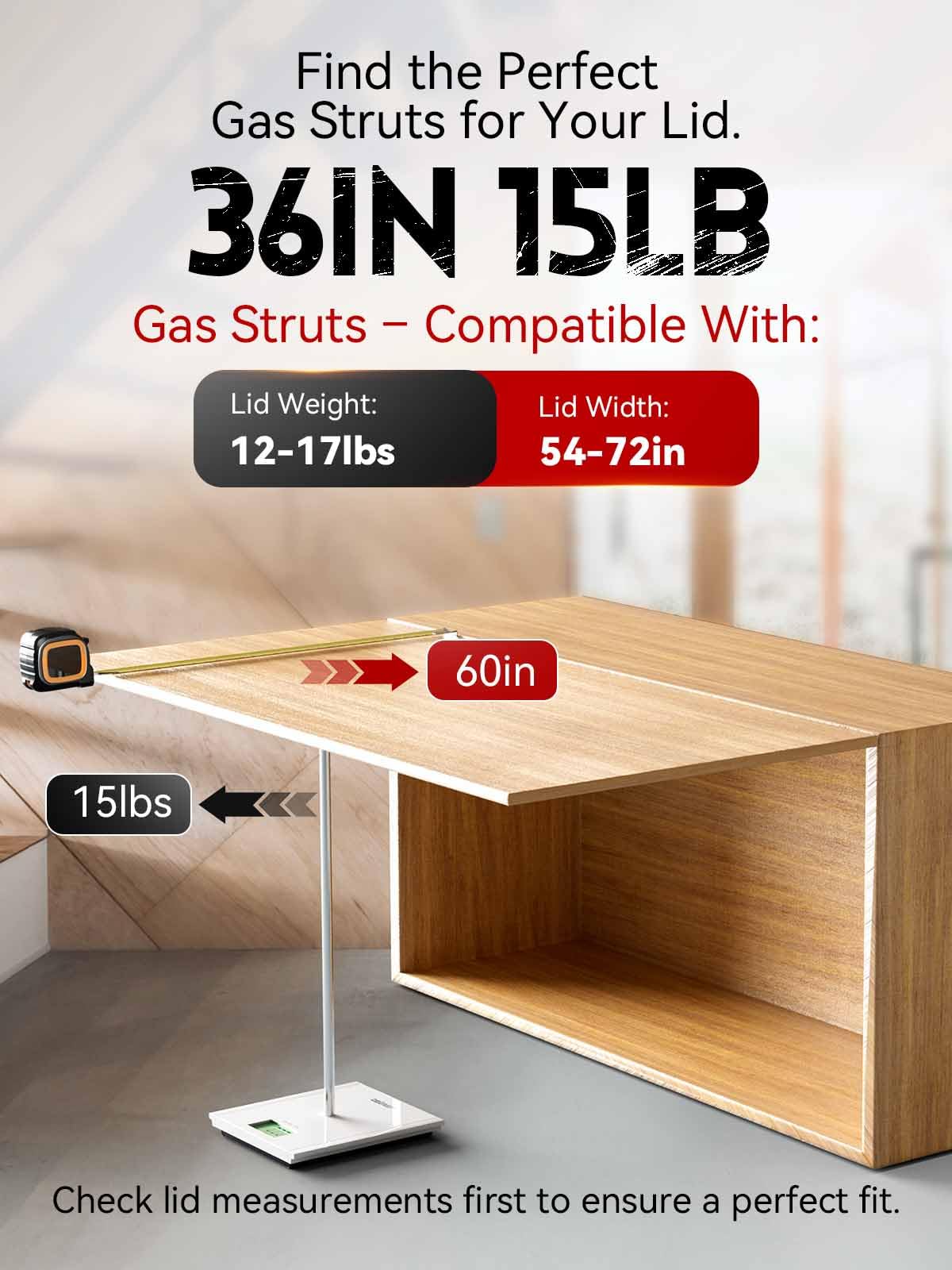 Vepagoo 36 Inch 200Lb/890N Gas Struts Shock Spring With Mounting Brackets, Lift Supports For Rv Bed Heavy-Duty Lid Box Trailer C