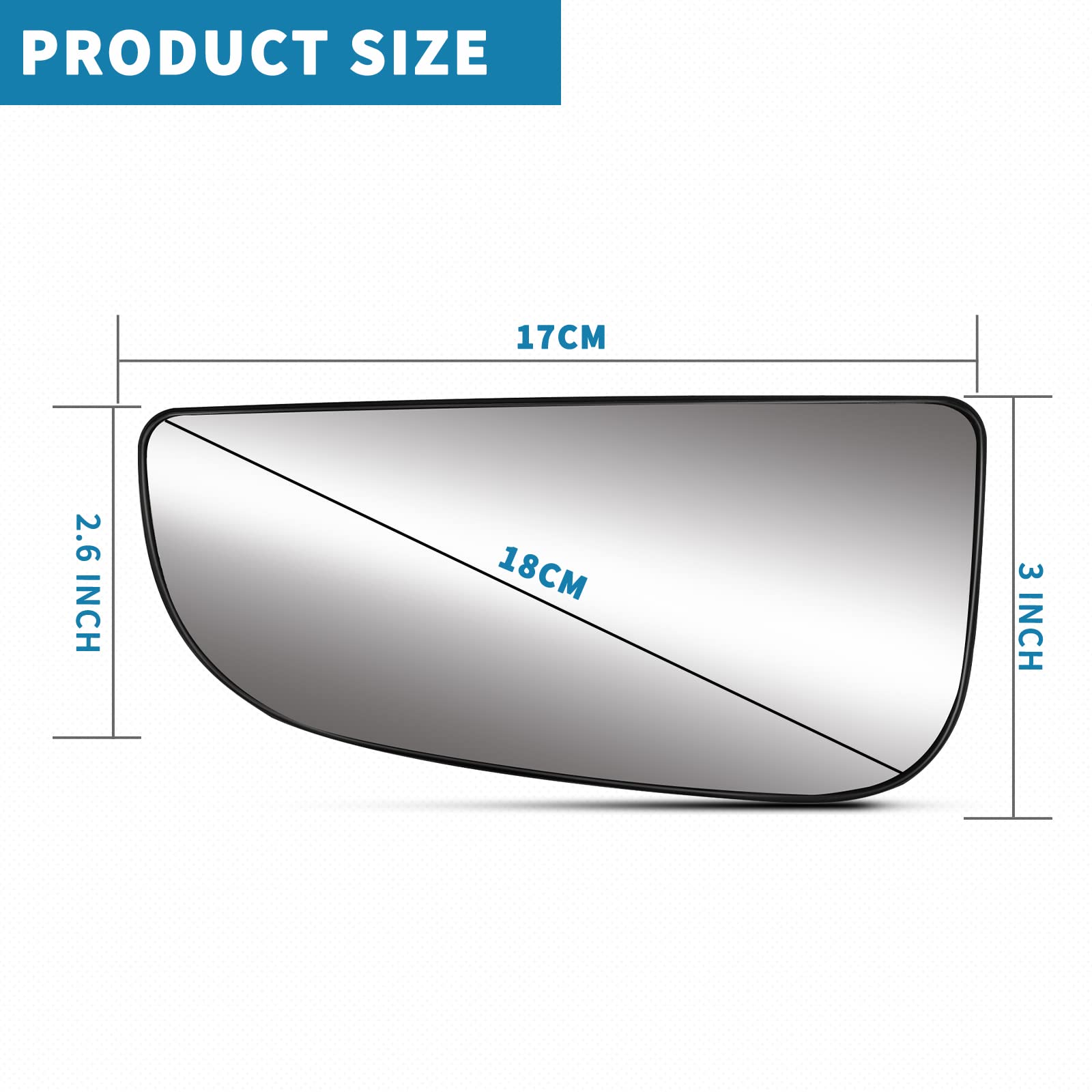 68067731Aa Driver Left Side Lower Mirror Glass Replacement For 2009-2020 Dodge Ram 1500 2500 3500 4500 5500 Rearview Convex Mirr