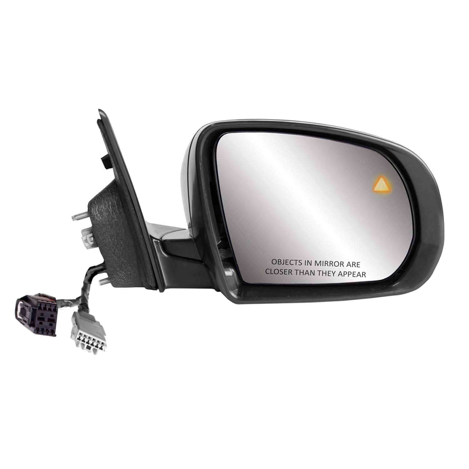 Passenger Side Compass, (textured black w/PTM cover, w/BSDS, foldaway), w/o turn signal, w/o chrome trim, w/o camera, RH, Heated