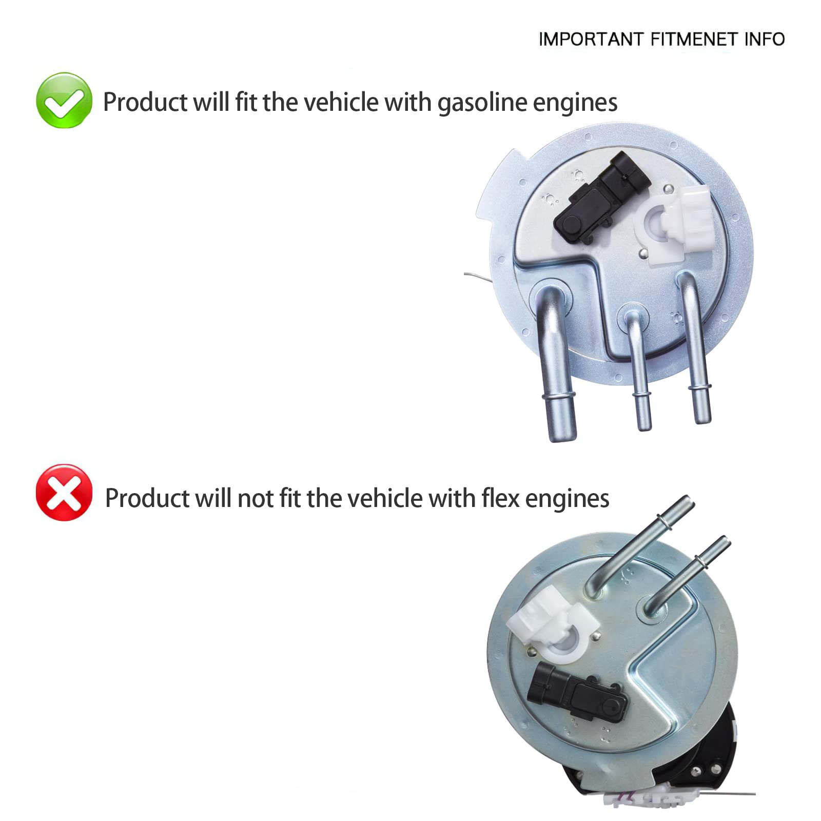 DWVO Fuel Pump for 2004-2007 Chevy Tahoe, GMC Yukon, Cadillac Escalade - Metal, White, Model DWFPD106, Gasoline Engines Only