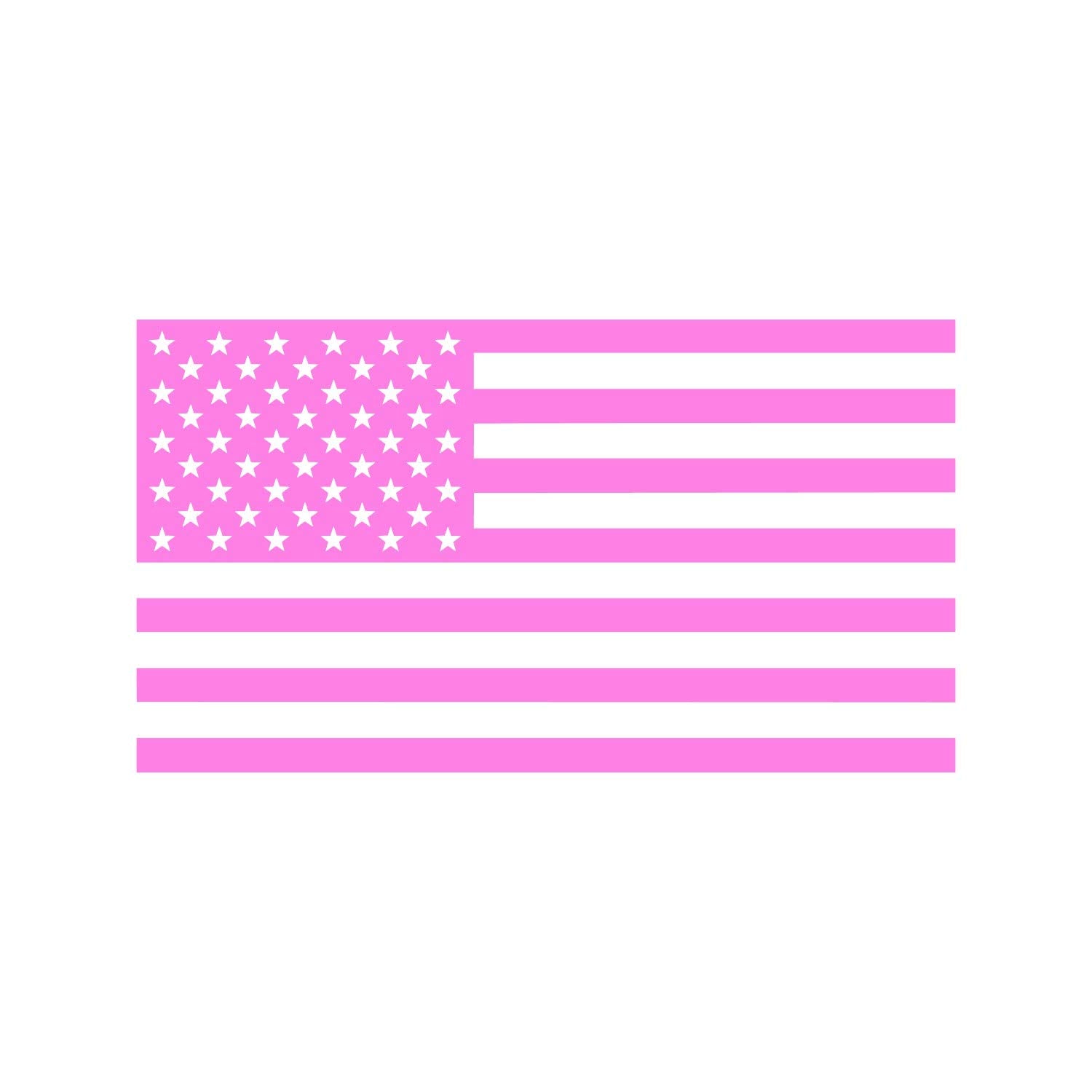 American Us Flag [Pick Color/Size] Vinyl Decal Sticker For Laptop/Car/Truck/Window/Bumper (18In X 10In, Matte Pink)
