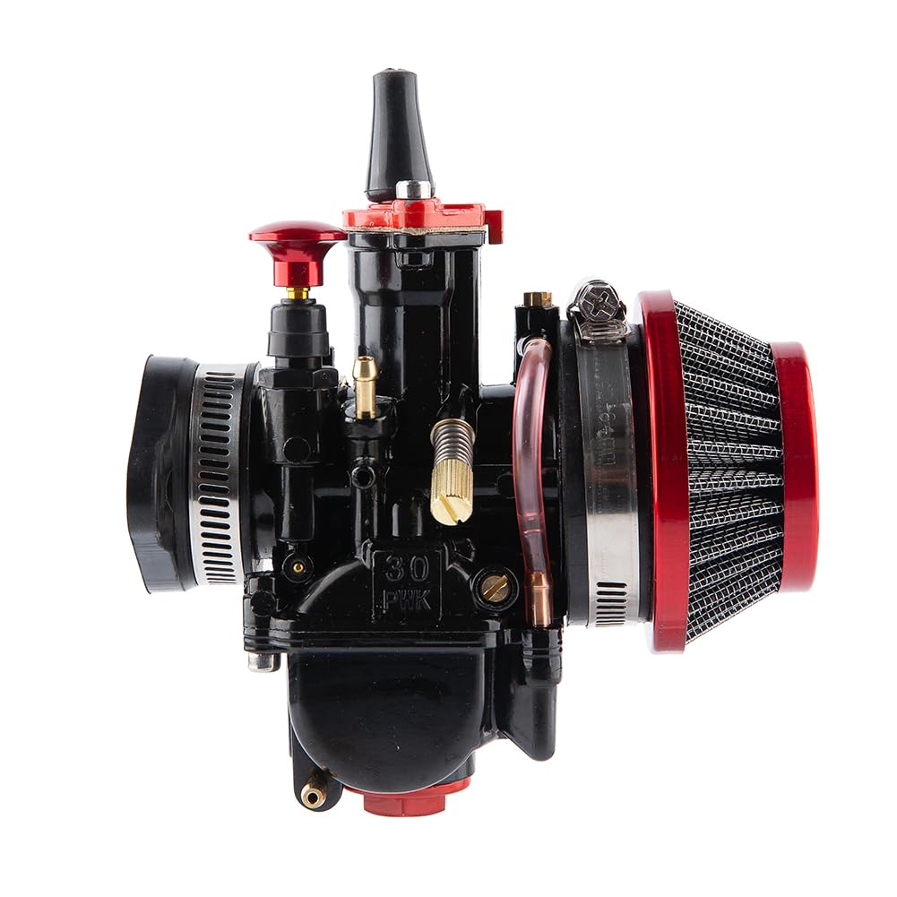 QXBER PWK Carburetor 30mm Kit for 100cc-160cc 2T/4T Dirt Bikes, ATVs, Scooters - Black