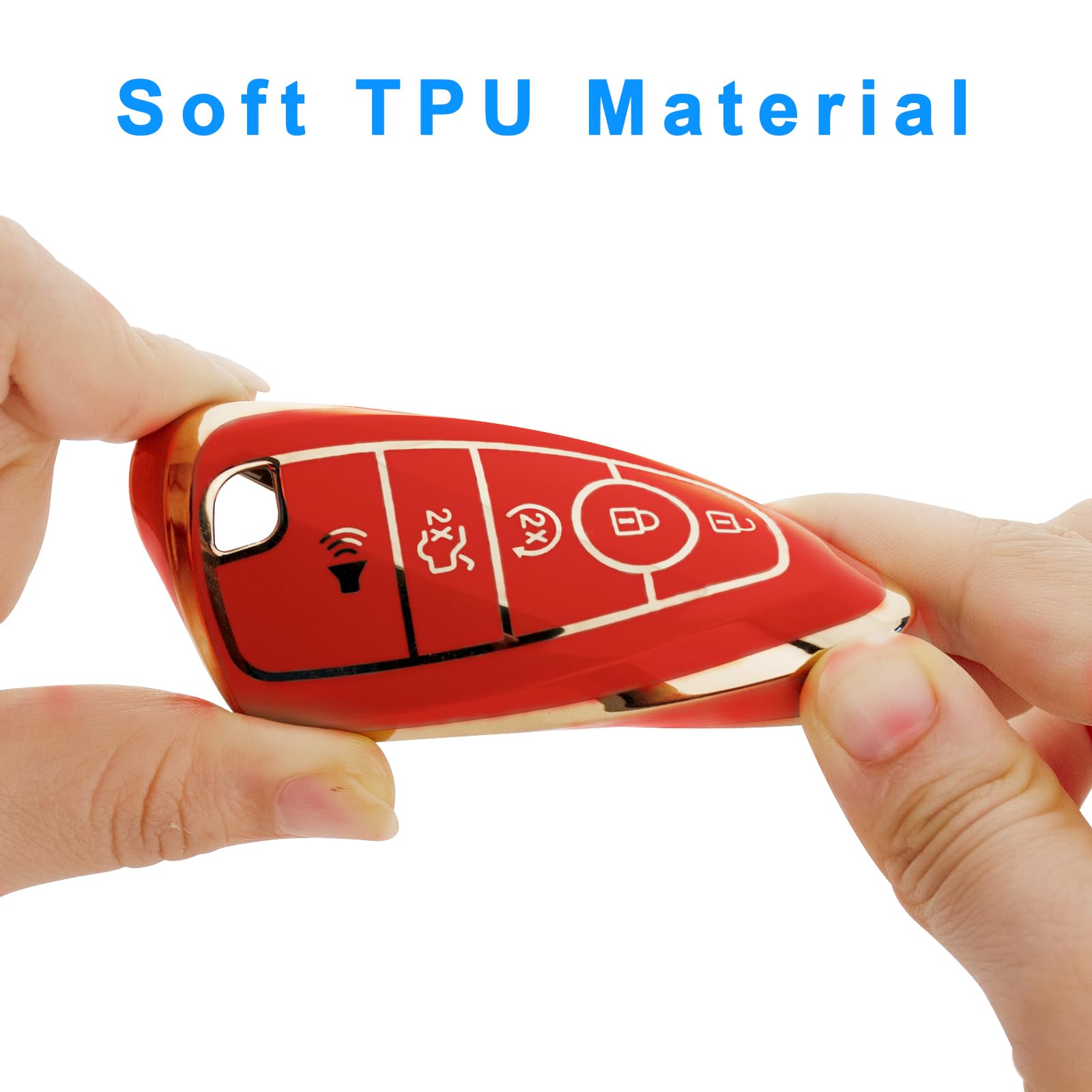 Xiyang Trade For For Ford Key Fob Cover With Keychain,Key Case Shell Protector Holder For Ford Explorer Fusion Escape Edge Expedition Maverick Mustang Bronco F150 F250 F350 F450 F550 Lincoln (Red)